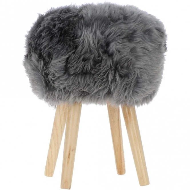 Sheepskin Stool Grey - Image 2