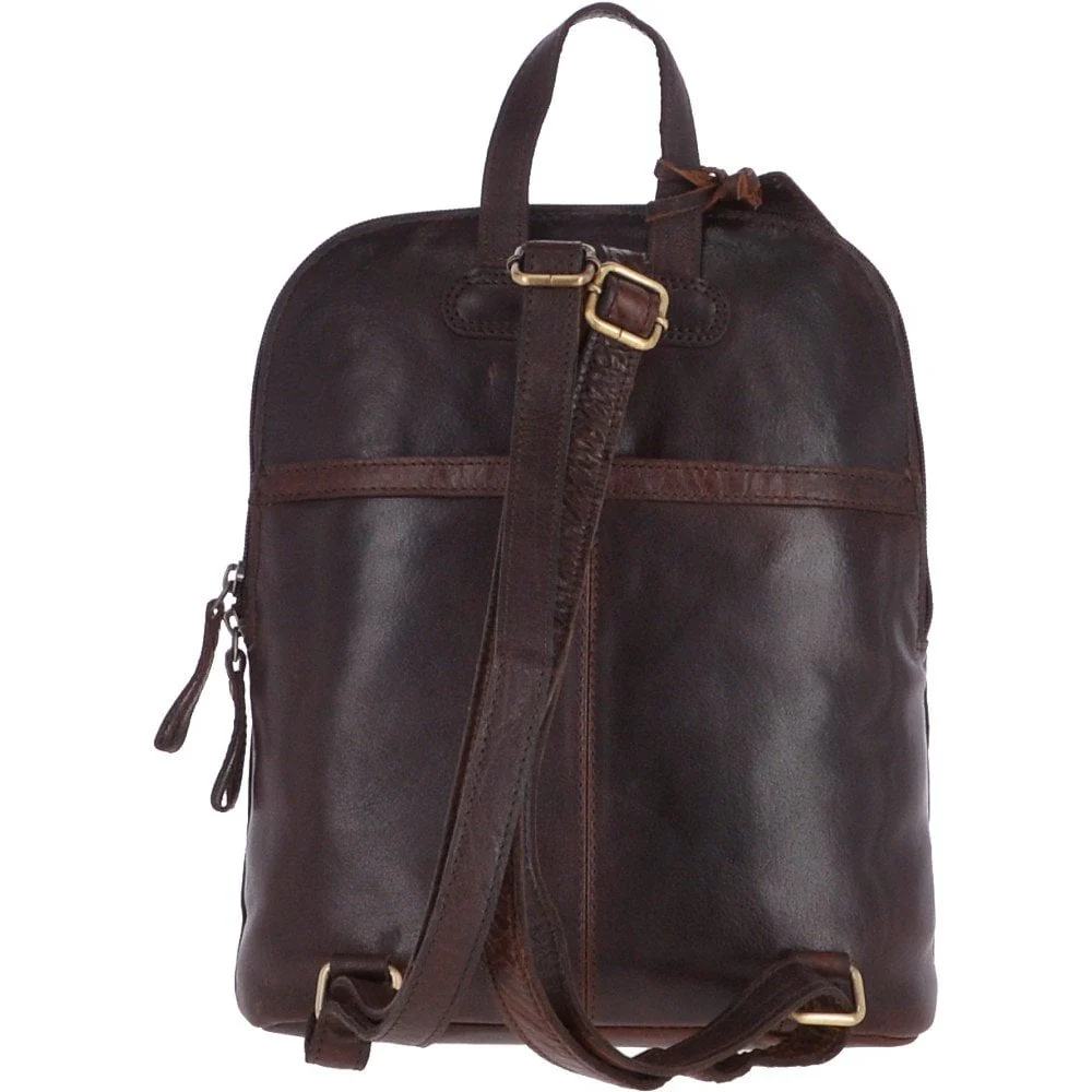 Small Vintage Leather Backpack Brandy – G25 - Image 5