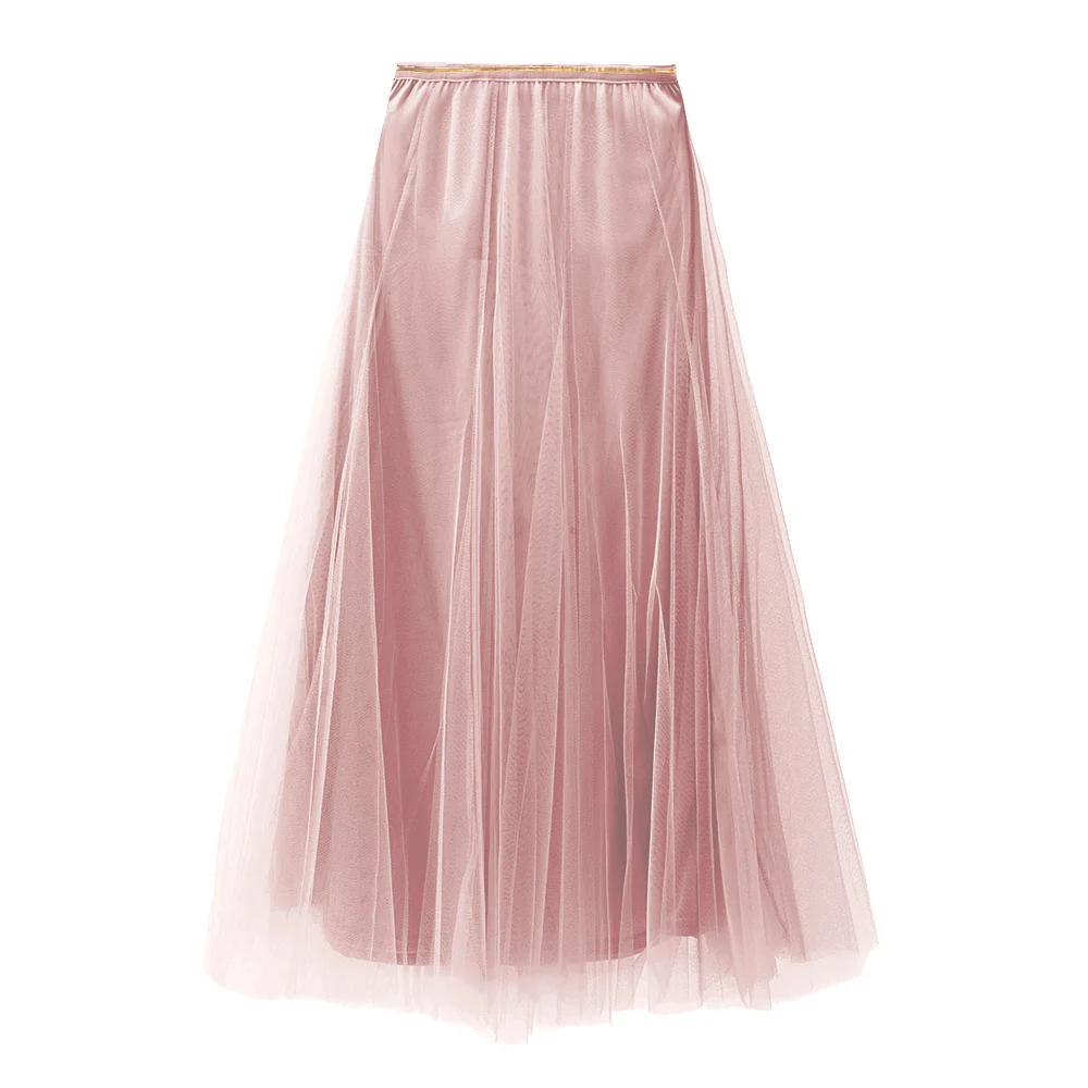 Tulle Layer Skirt in Soft Pink - Large
