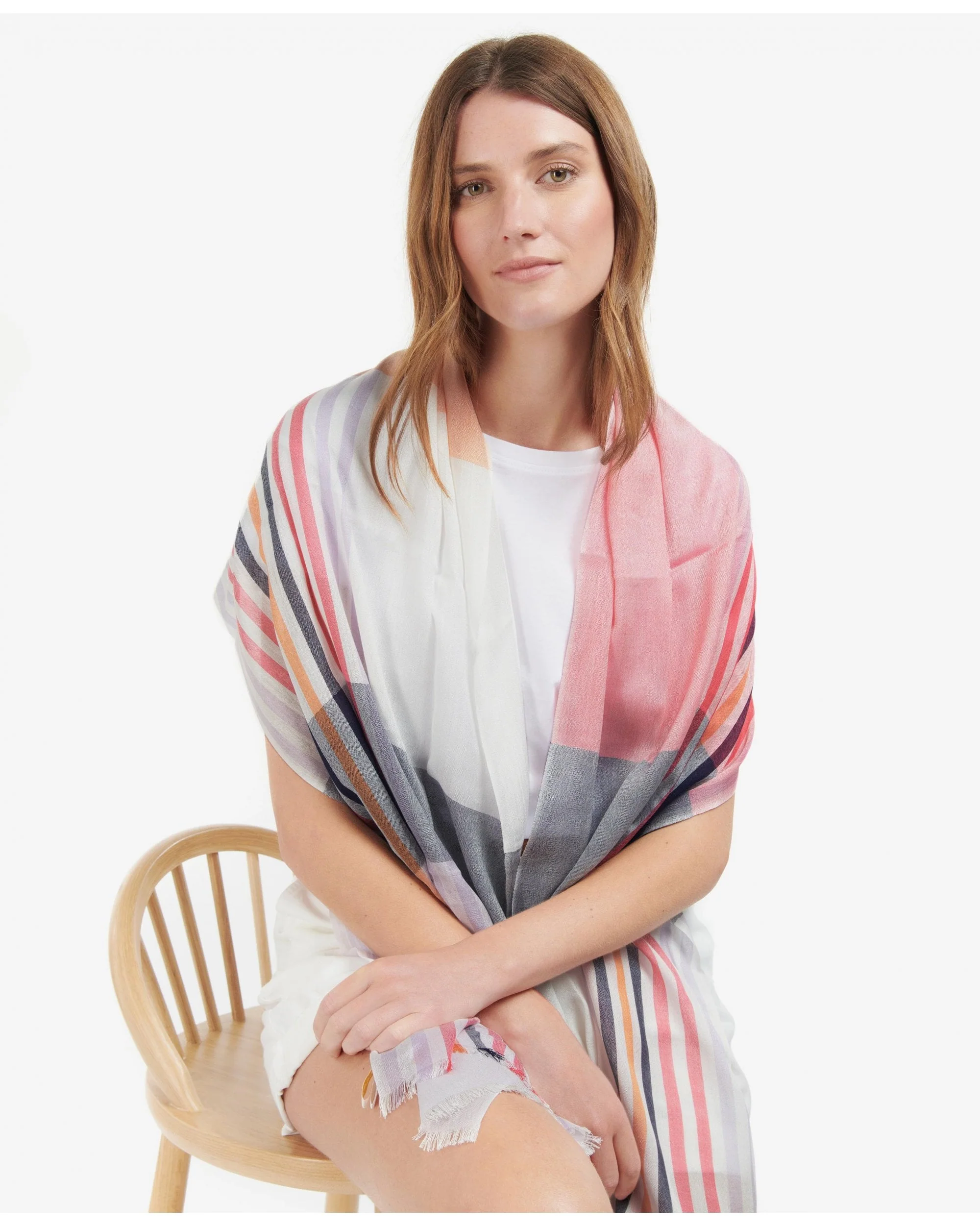 Kendra Check & Stripe Scarf - Image 3
