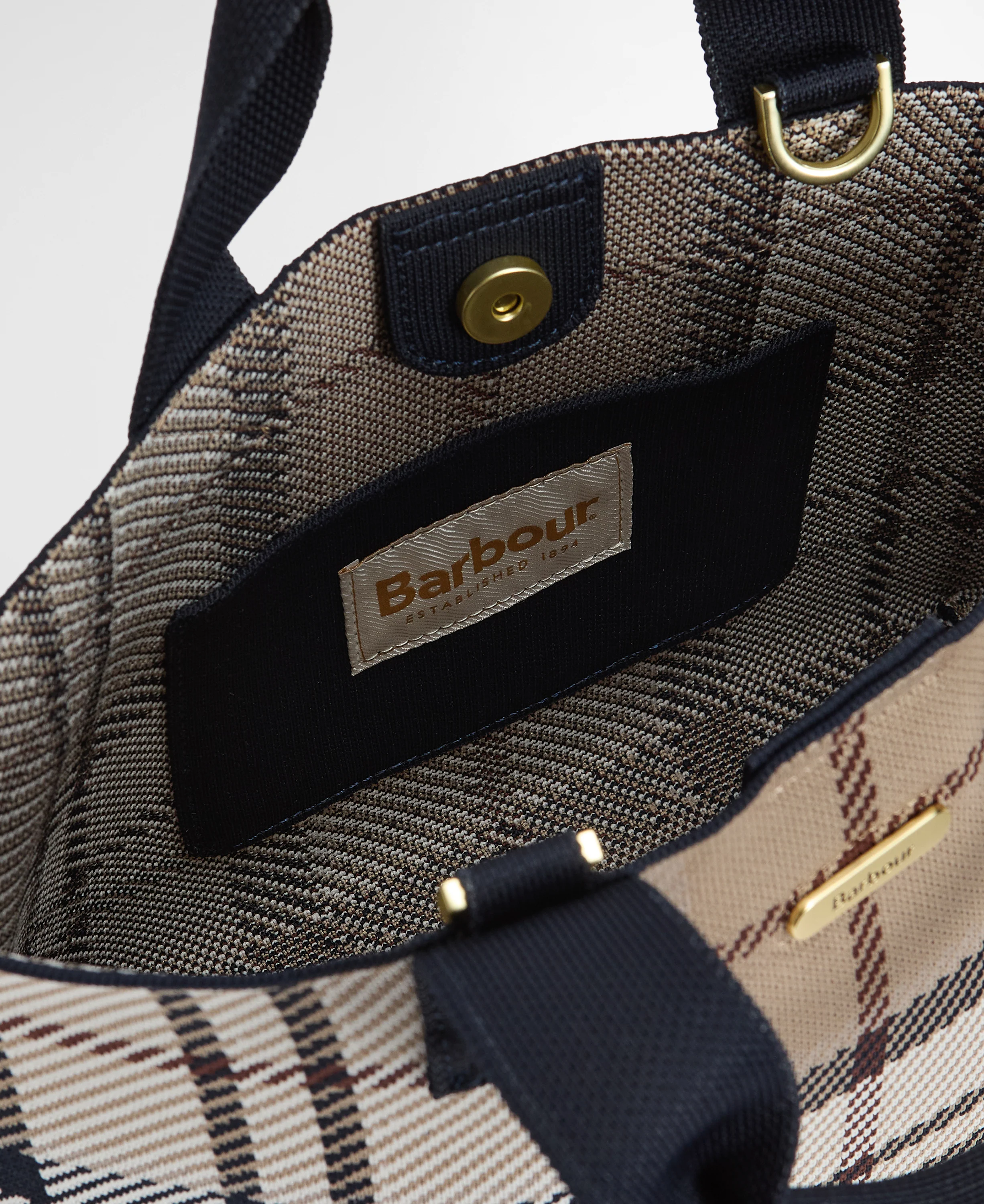 Barbour Layla Tartan Mini Tote Bag - Rosewood Tartan - Image 4