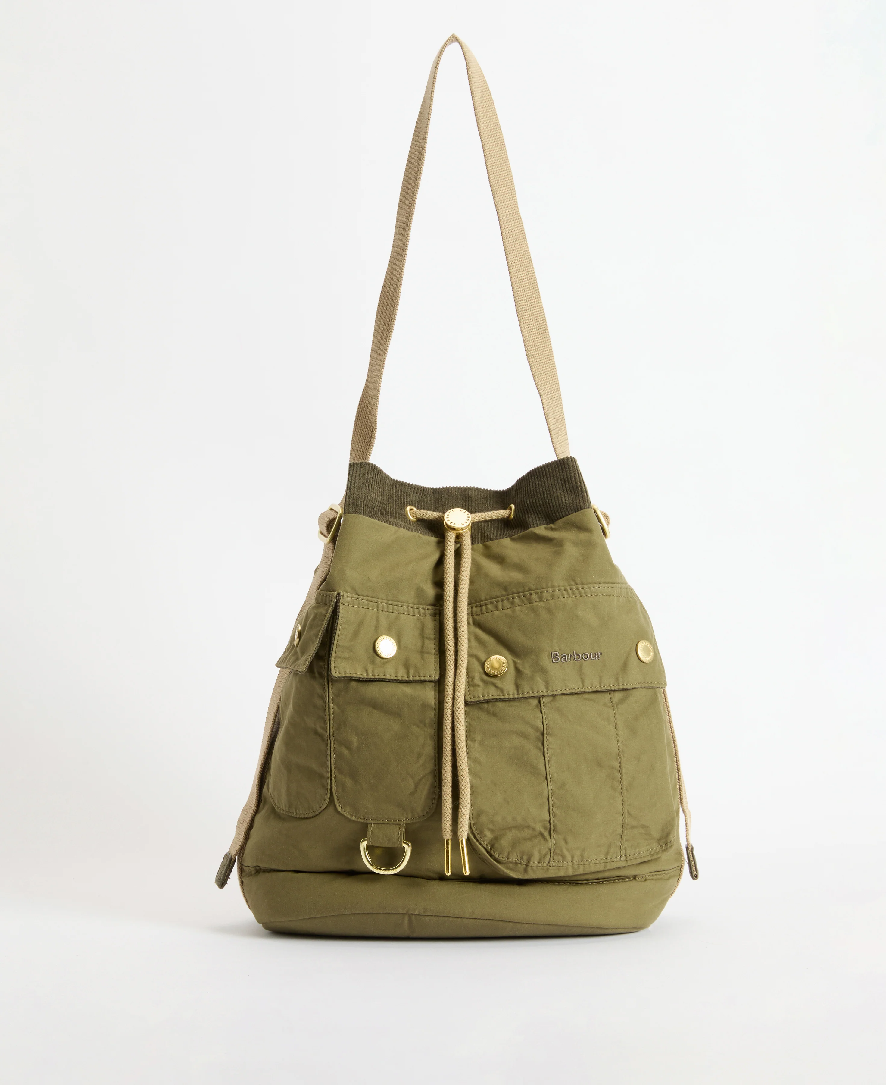 Mia Drawstring Tote Bag - Dusky Green - Image 11