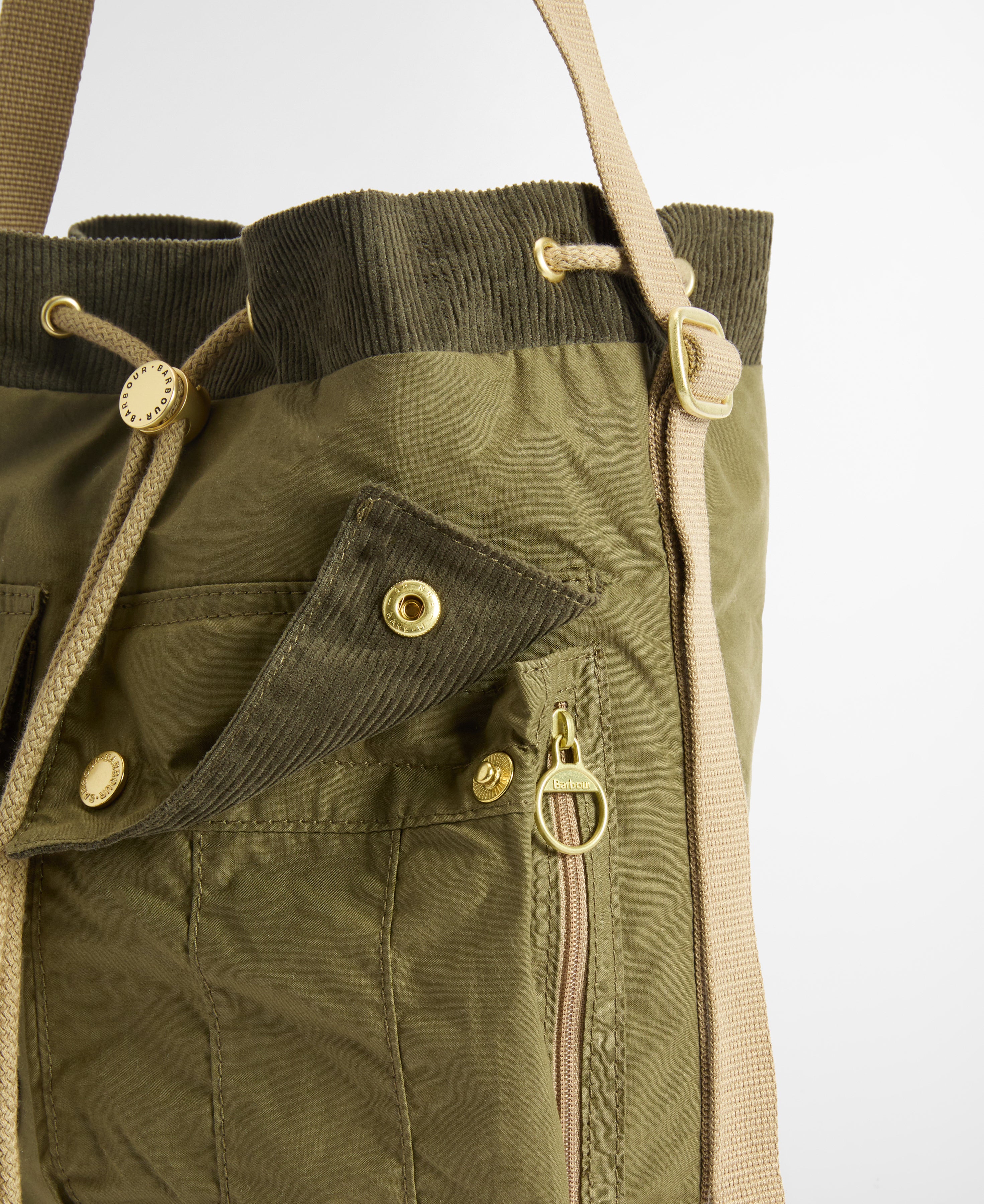 Mia Drawstring Tote Bag - Dusky Green - Image 7