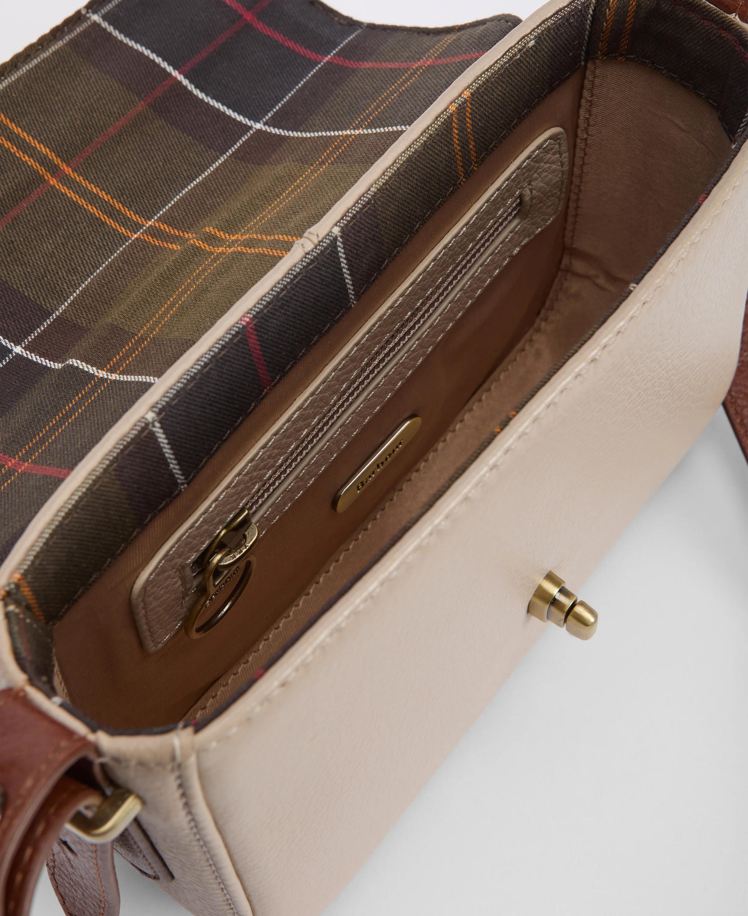 Mini Rosa Leather Crossbody Bag - Pebbled Pink/Brown - Image 2