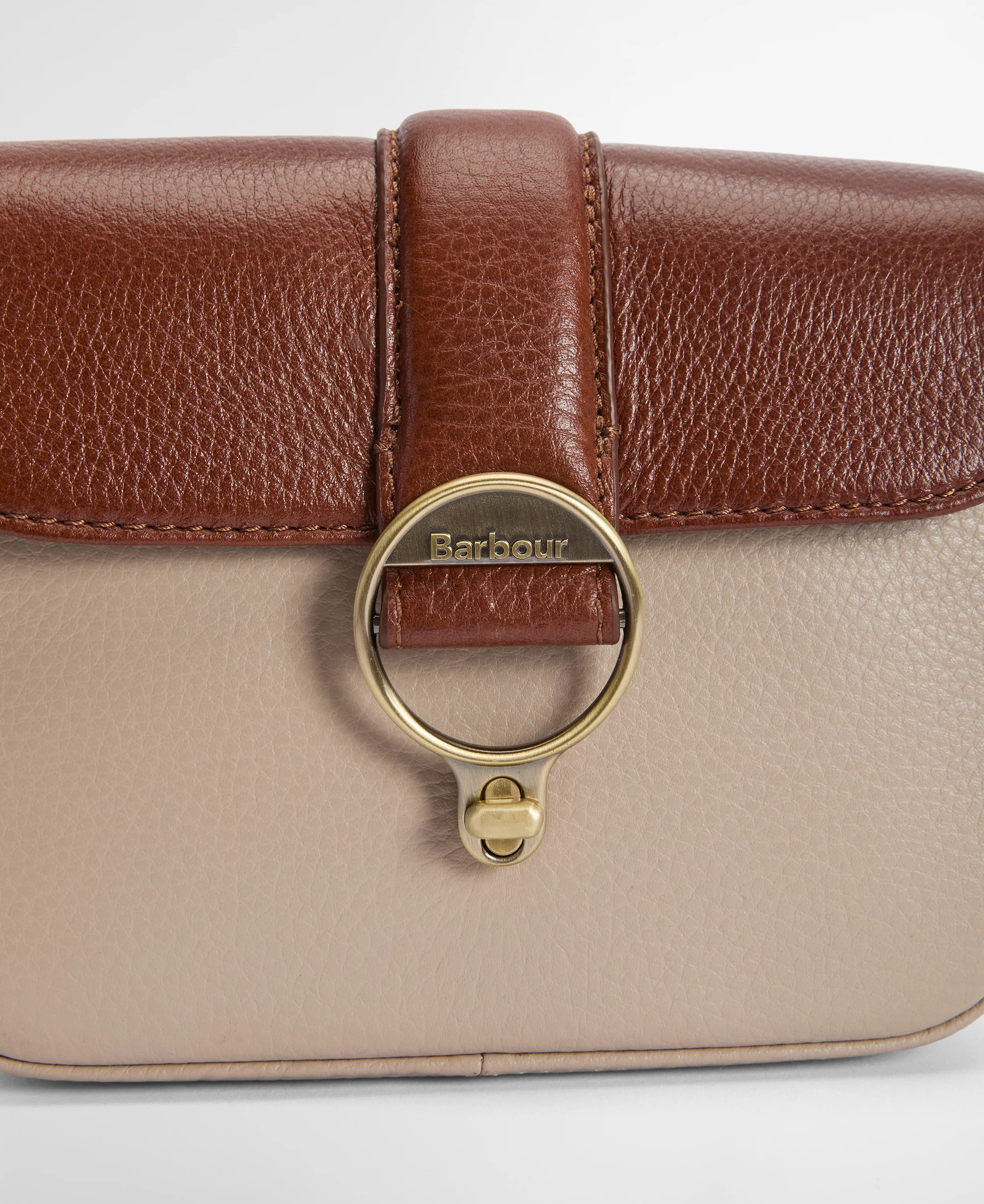 Mini Rosa Leather Crossbody Bag - Pebbled Pink/Brown - Image 4