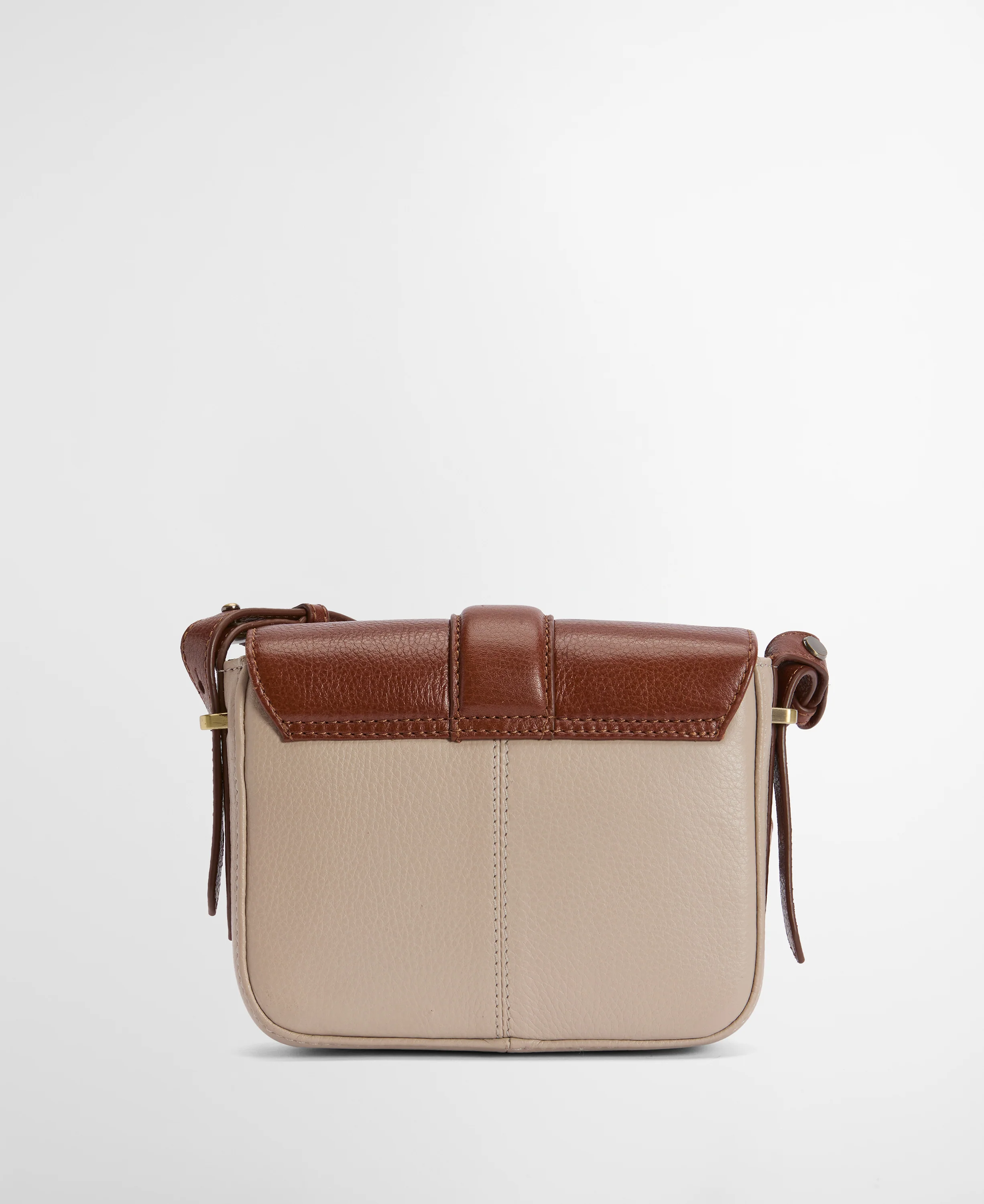 Mini Rosa Leather Crossbody Bag - Pebbled Pink/Brown - Image 5