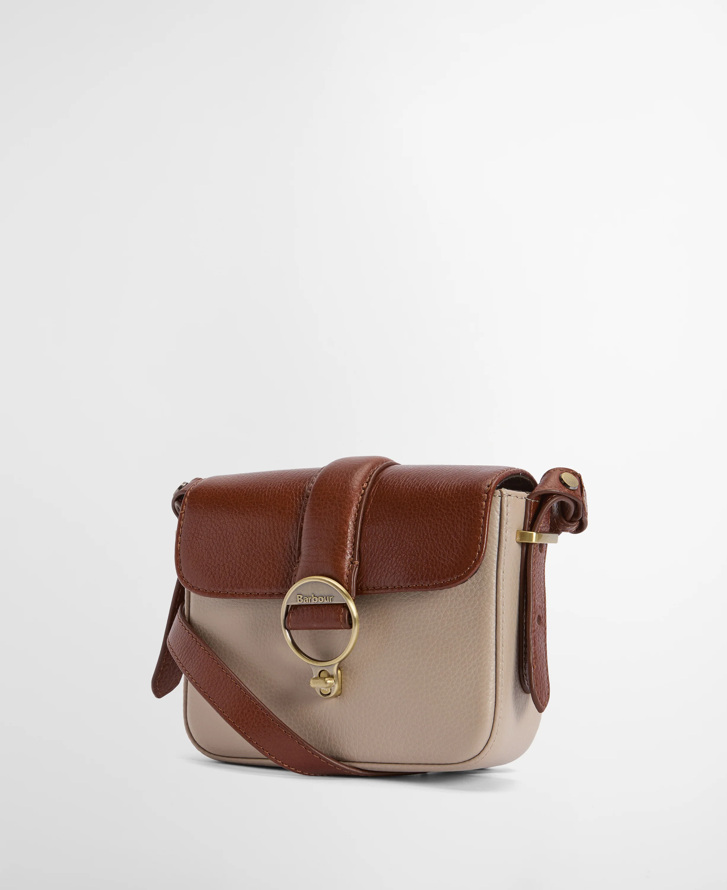 Mini Rosa Leather Crossbody Bag - Pebbled Pink/Brown - Image 6