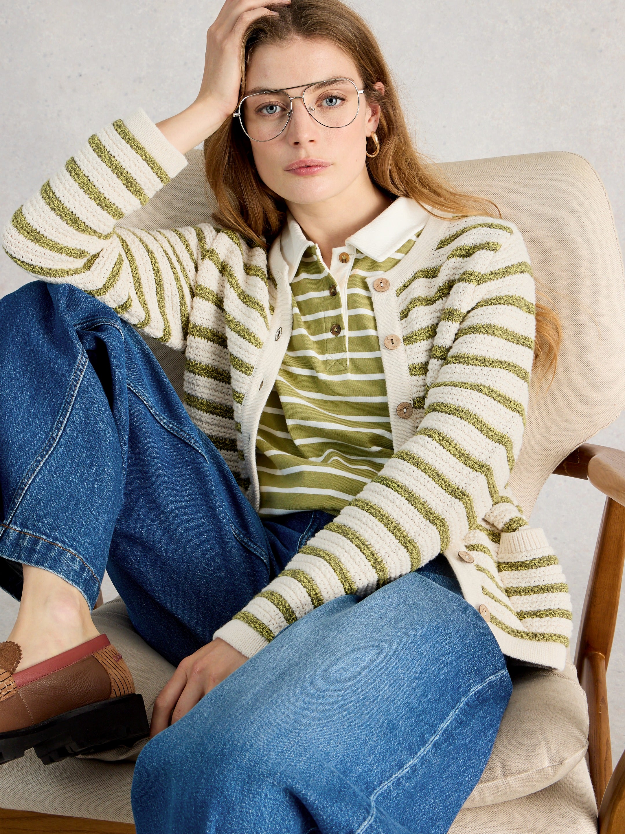 Belle Stripe Cardi - Image 2