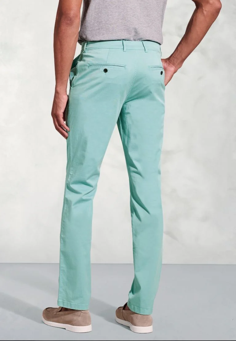 Broderick Garment Dyed Trouser Aqua - Image 2