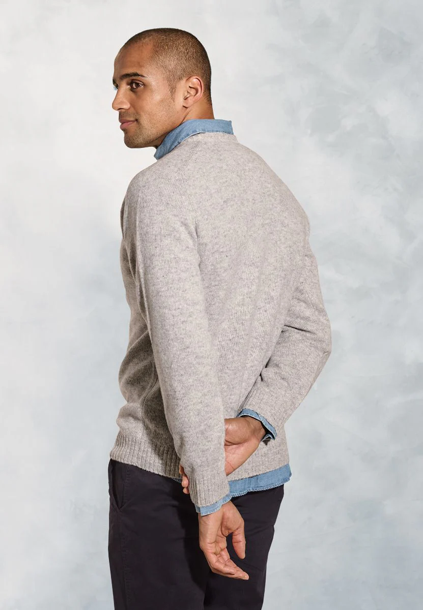 Charlbury Winter White Lambswool Crew Neck Jumper - Image 2