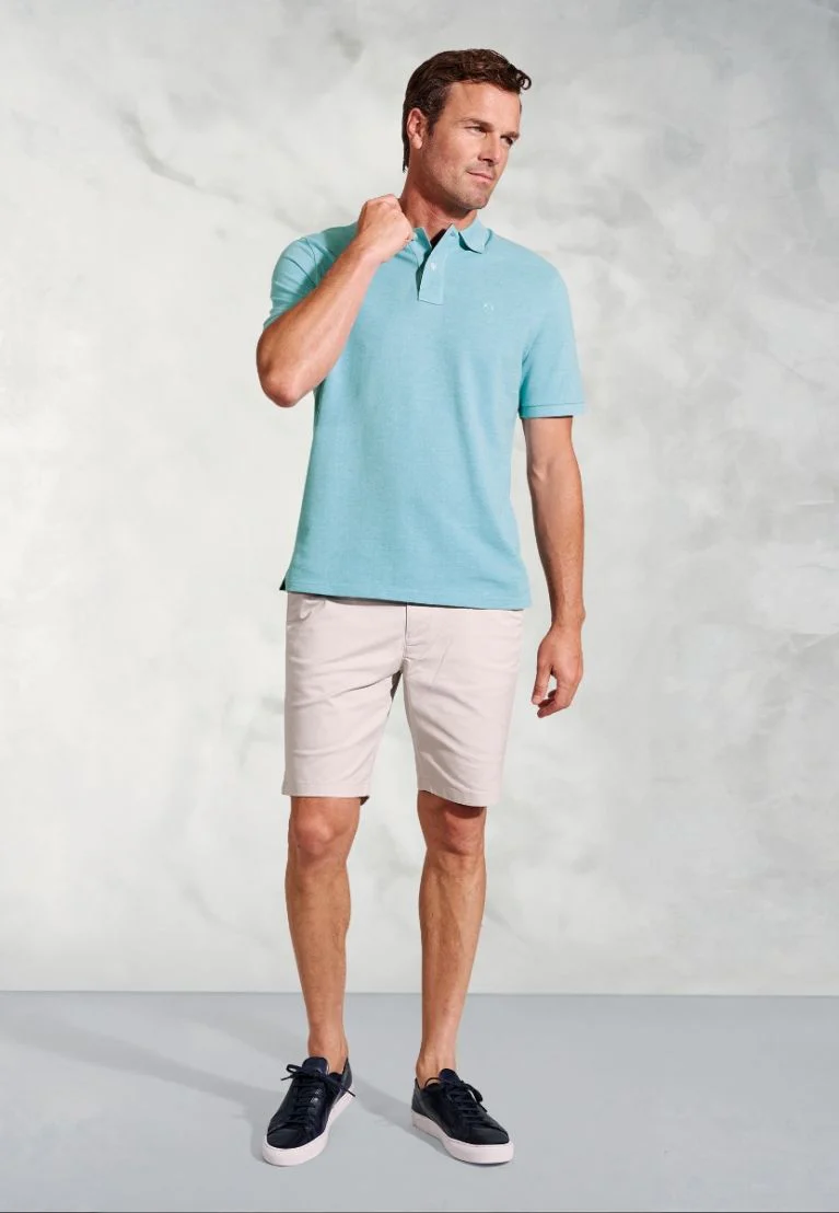 Firth Aqua Pure Cotton Piqué Polo Shirt - Image 3