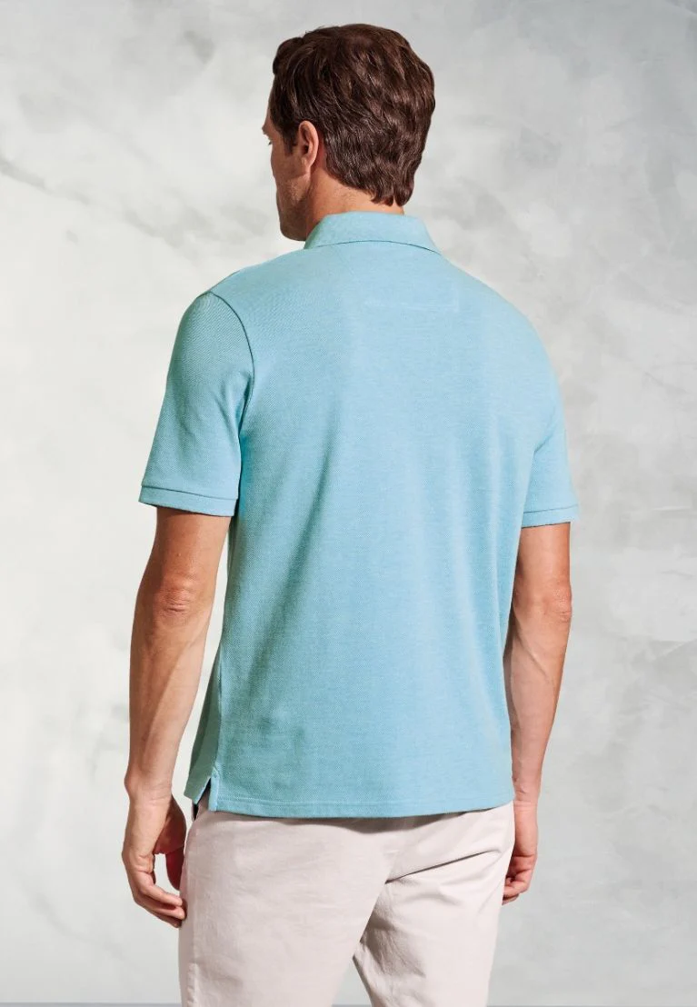 Firth Aqua Pure Cotton Piqué Polo Shirt - Image 5