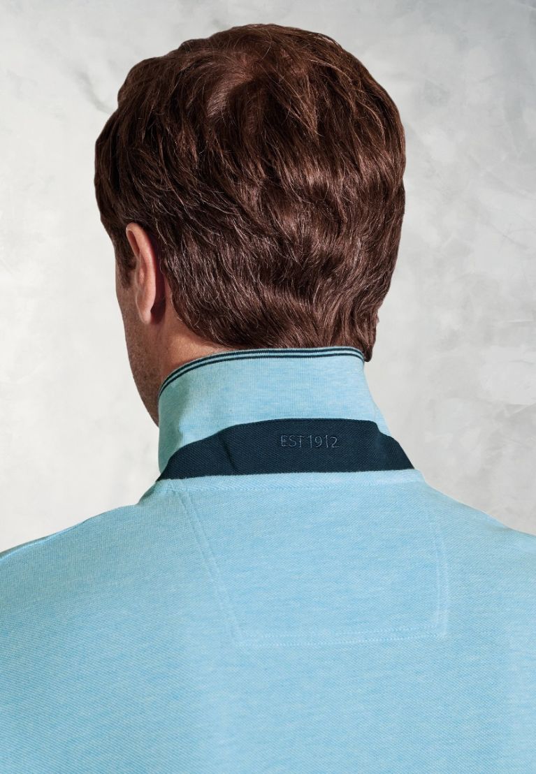 Firth Aqua Pure Cotton Piqué Polo Shirt - Image 6