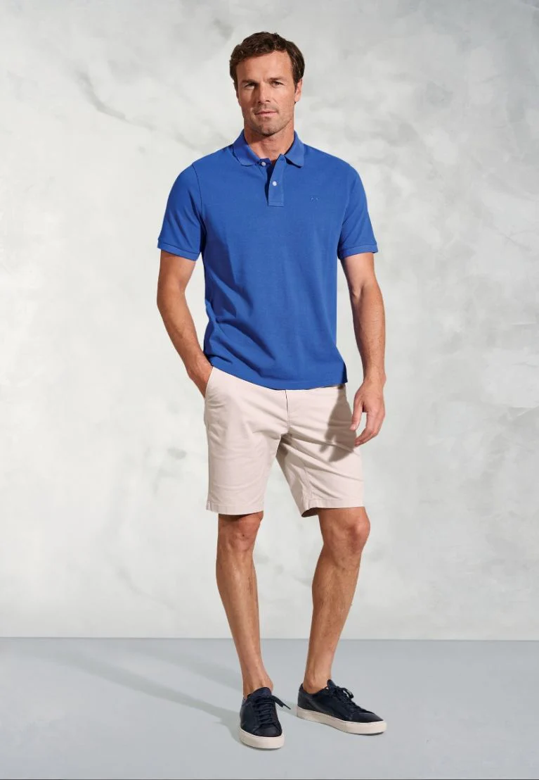 Firth Blue Pure Cotton Piqué Polo Shirt - Image 3