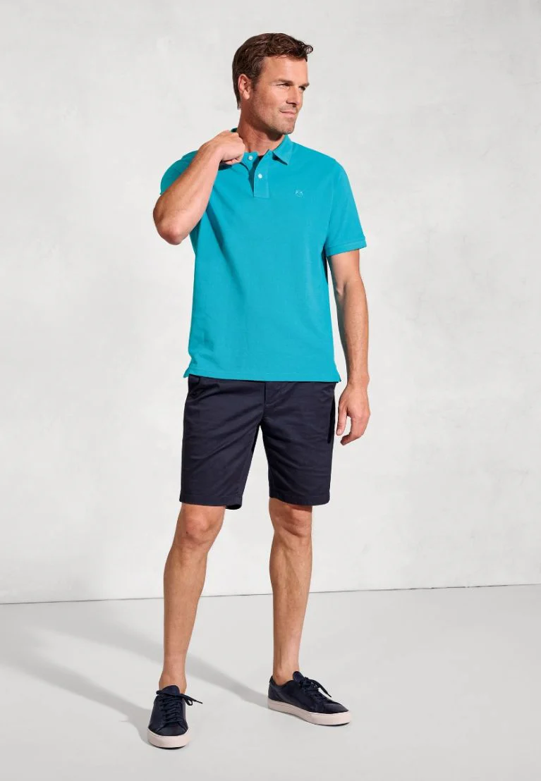 Firth Turquoise Pure Cotton Piqué Polo Shirt - Image 2