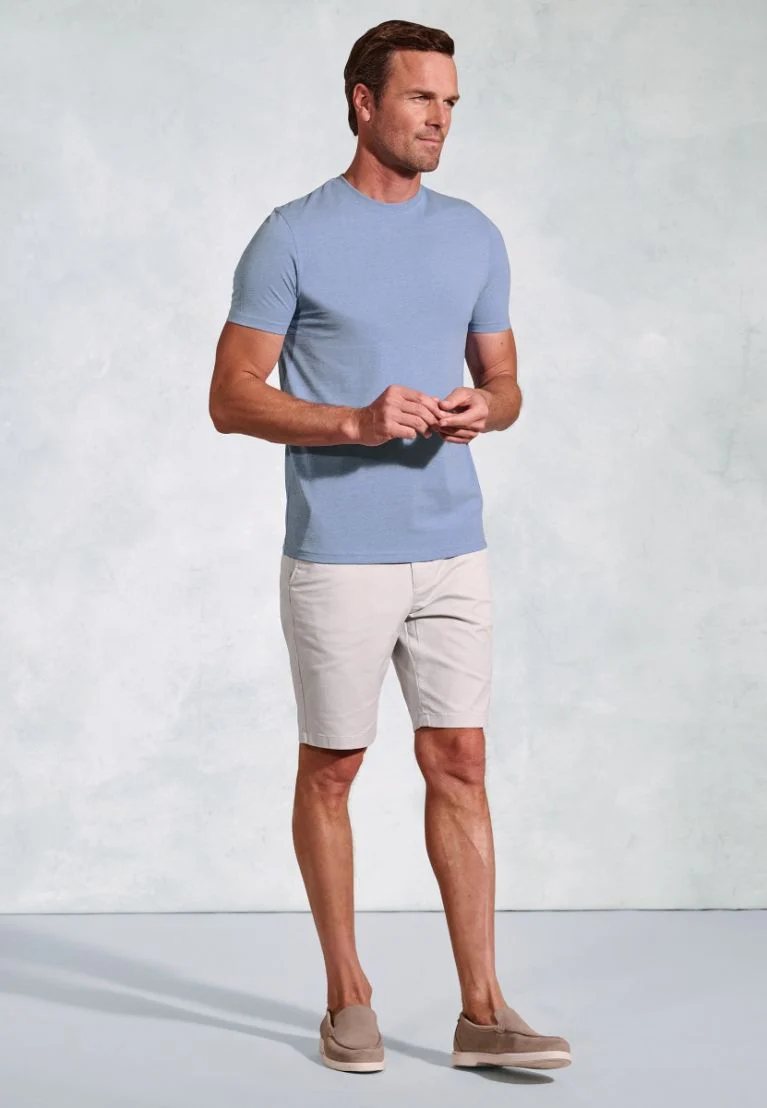 Hawkes Blue Marl Pure Cotton Jersey T-Shirt - Image 2