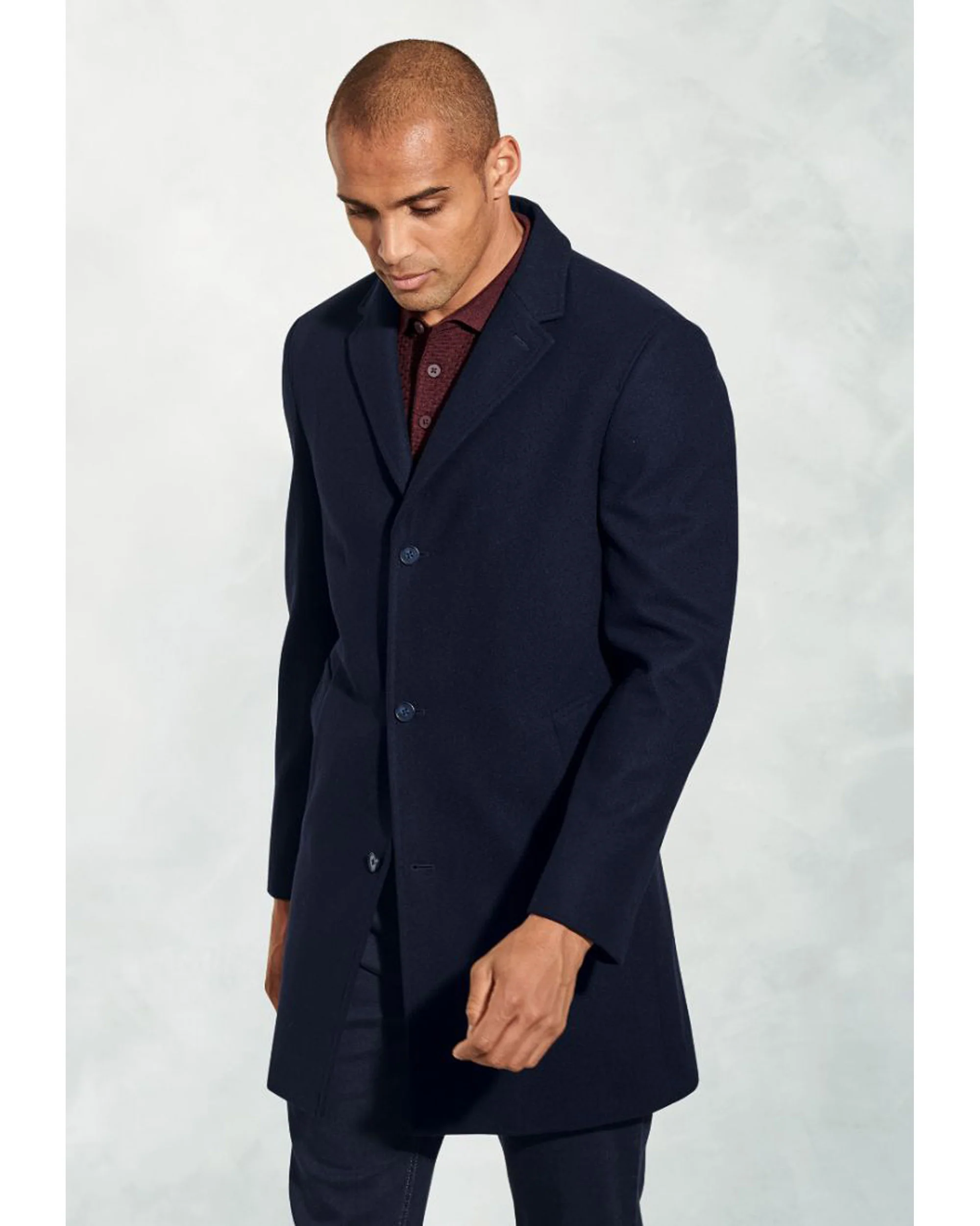 Hutchinson Navy Wool Blend Shortie Overcoat - Image 11