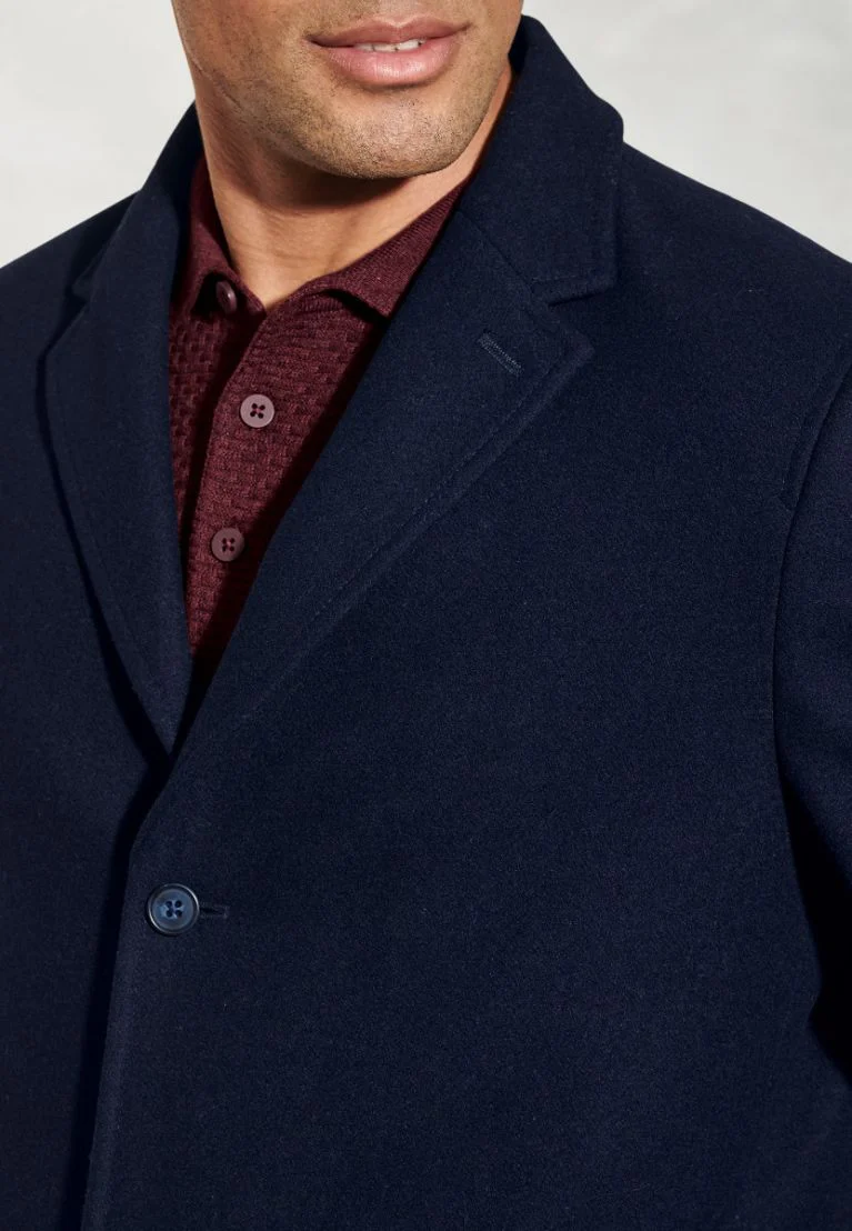 Hutchinson Navy Wool Blend Shortie Overcoat - Image 8