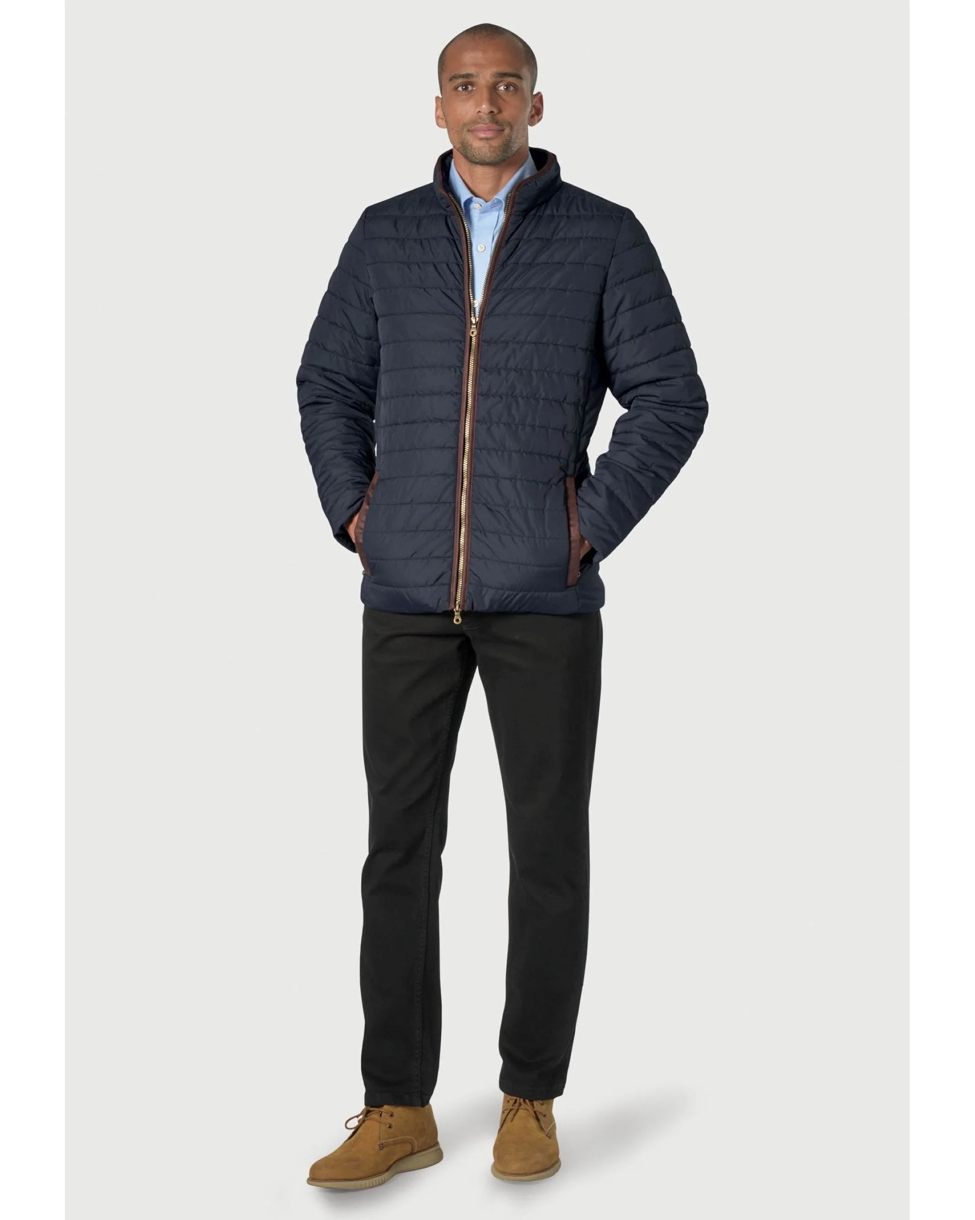 Orlando Navy Quilted Puffer Jacket - Image 11