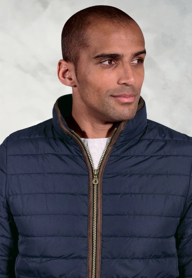 Orlando Navy Quilted Puffer Jacket - Image 12