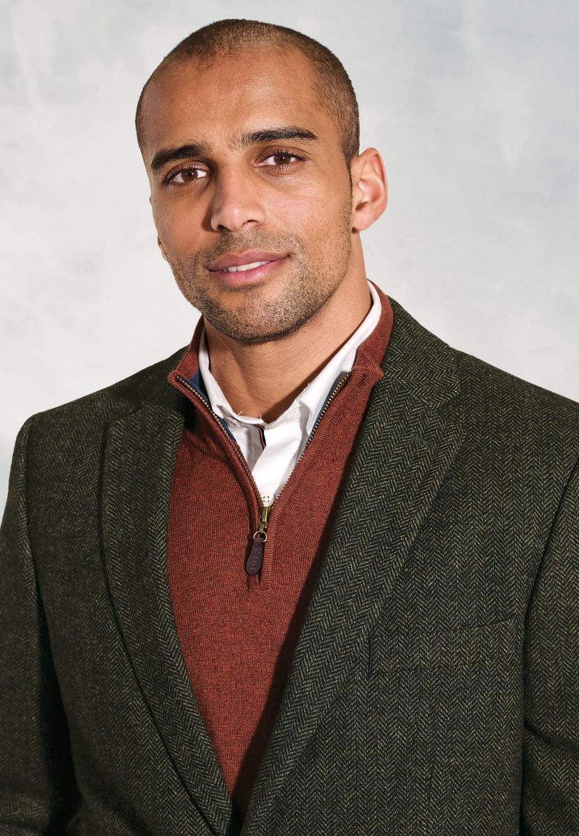 Regular Fit Dee Olive Herringbone Wool Blend Jacket - Image 7
