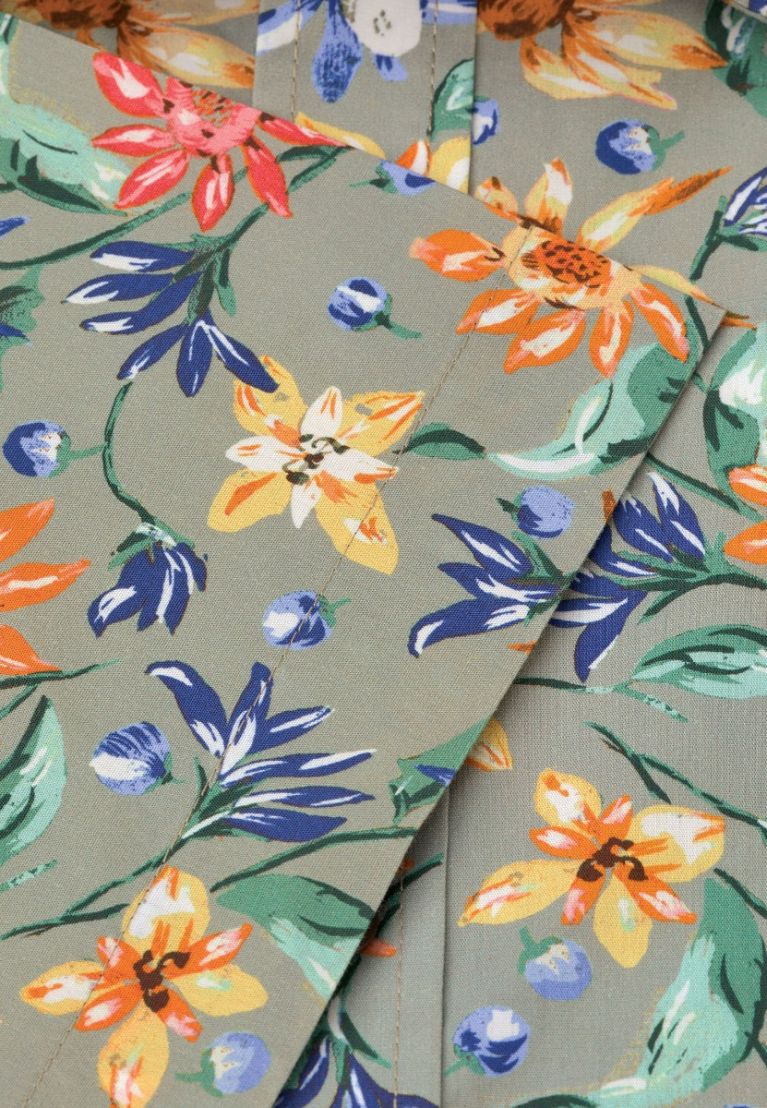 Regular Fit Sage Retro Tropical Print Short Sleeve Shirt - Image 2