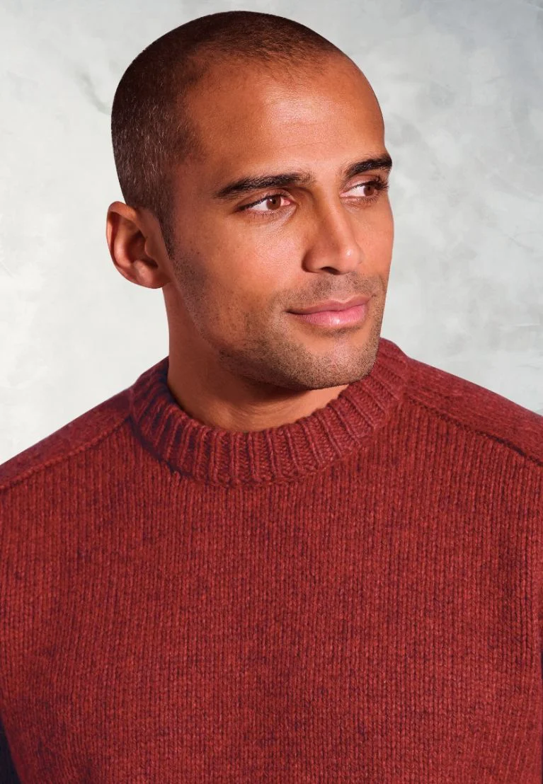 Rooth Red Chunky Lambswool Crew Neck Jumper - Image 3
