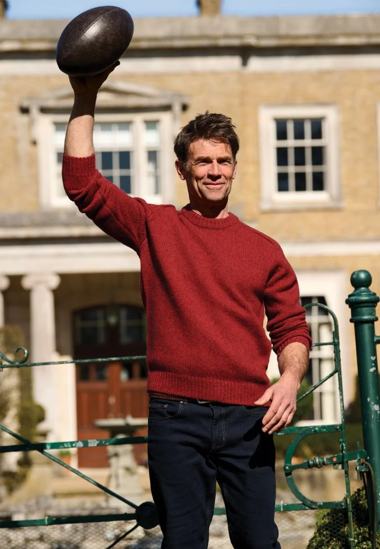 Rooth Red Chunky Lambswool Crew Neck Jumper - Image 5