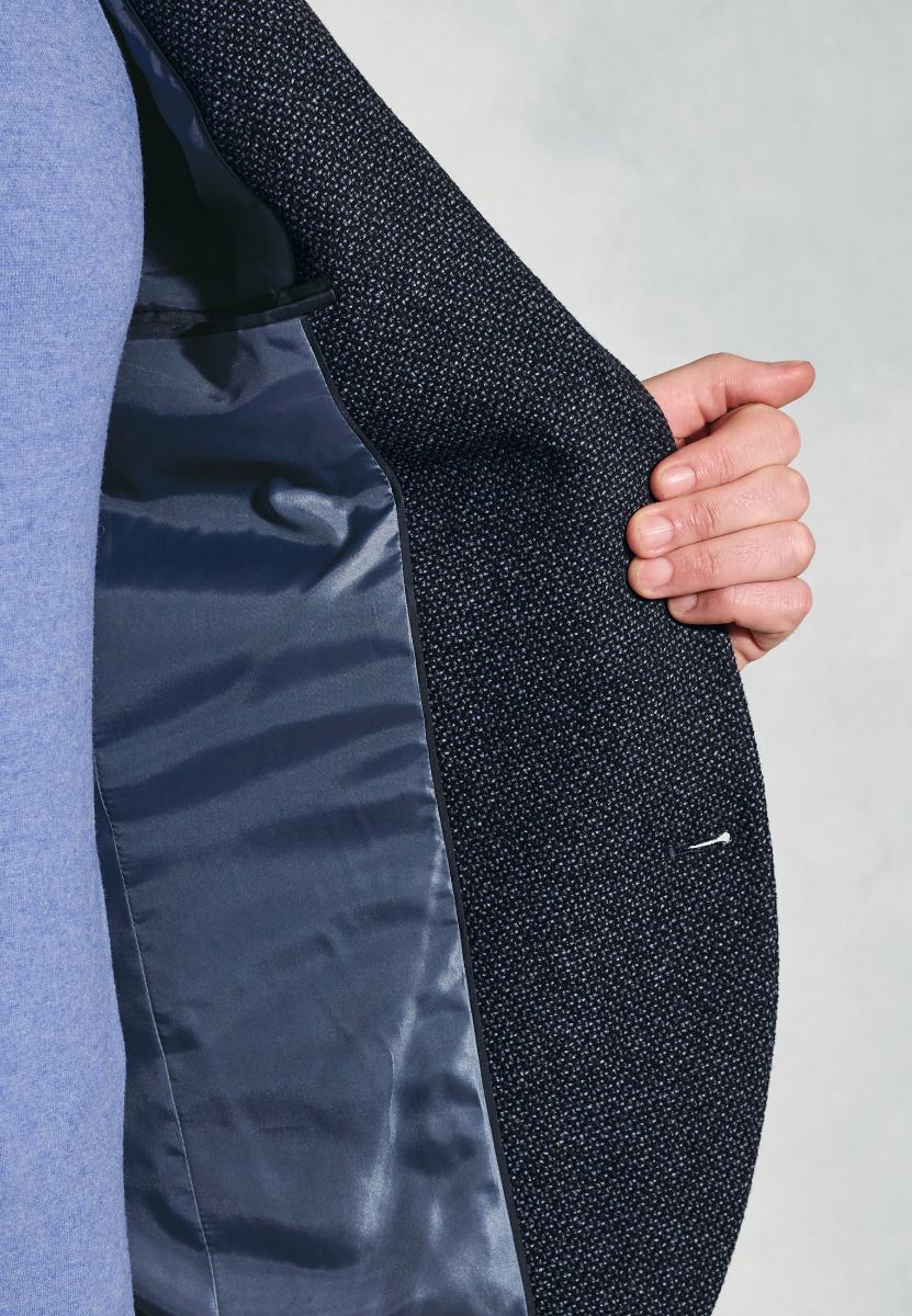 Tailored Fit Carberry Navy Puppytooth Wool Blend Jacket - Image 2