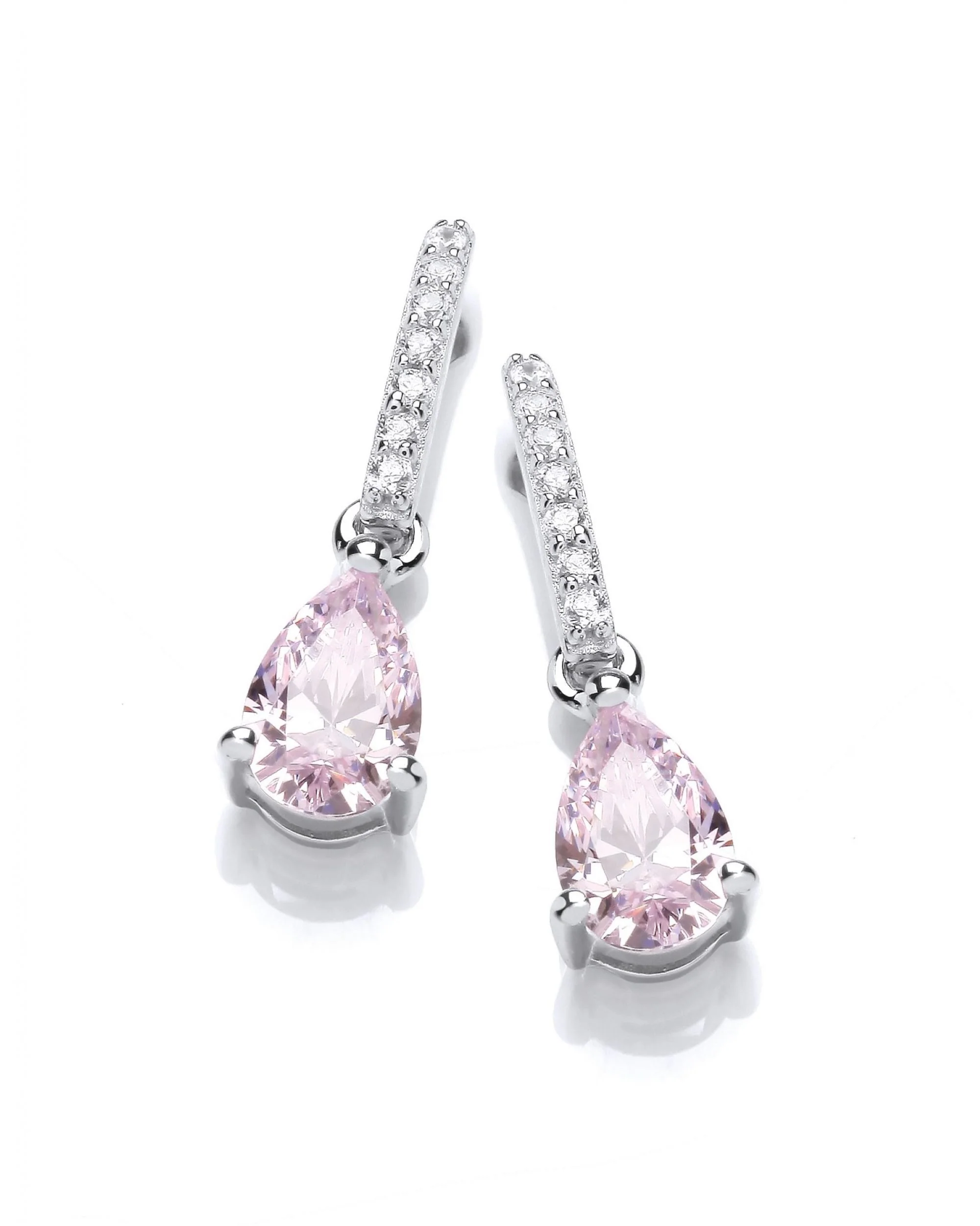 Delicate Pink Cubic Zirconia Teardrop Earring