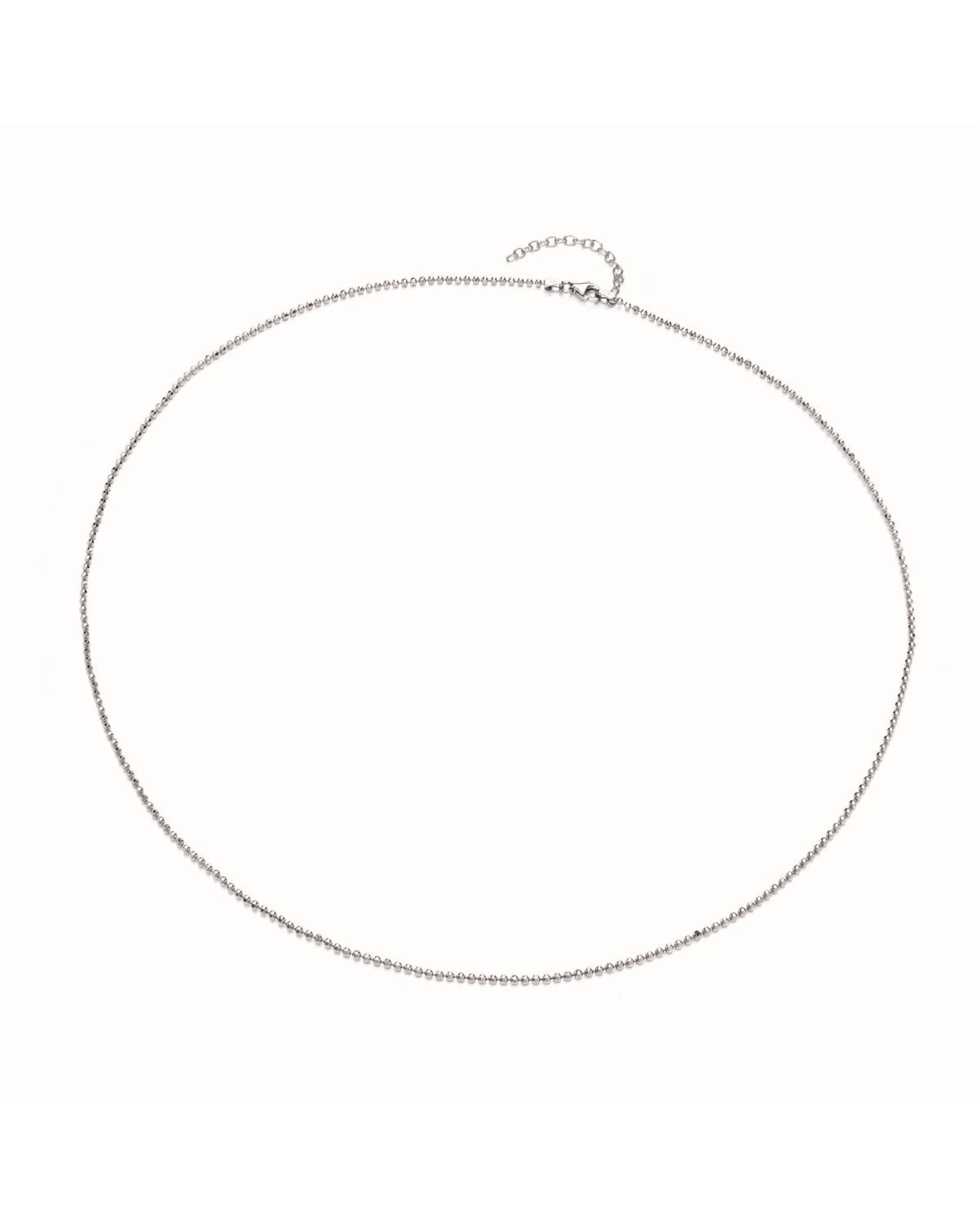 Silver Diamond Cut Popcorn Chain 20 + 2 Ext