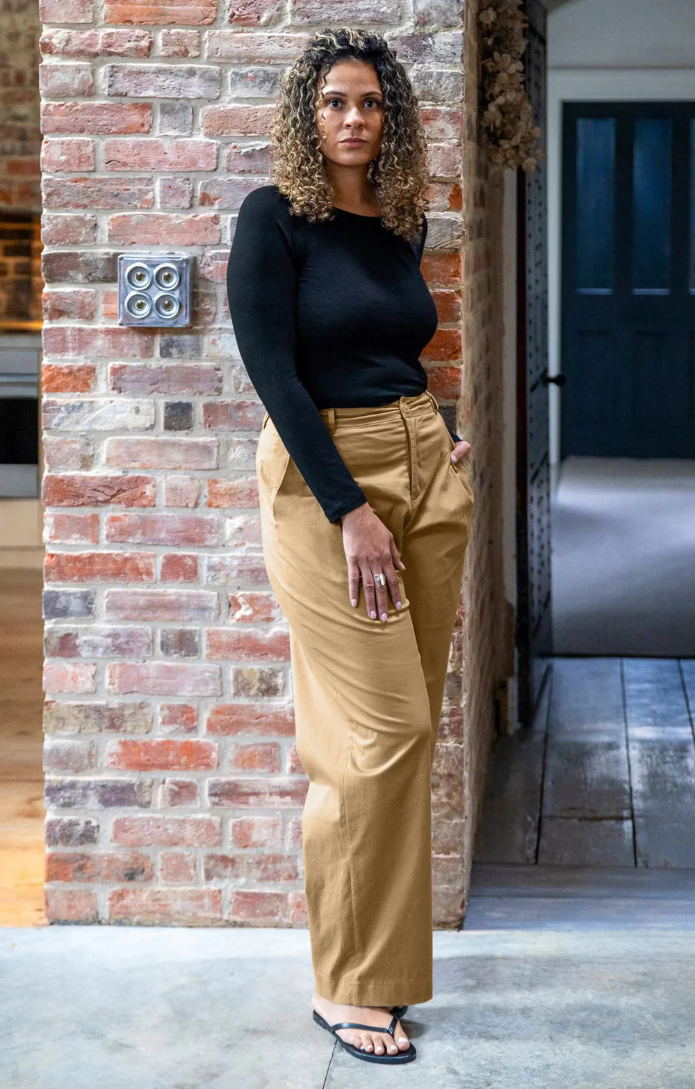 AMELIA TROUSER DARK BEIGE M/L