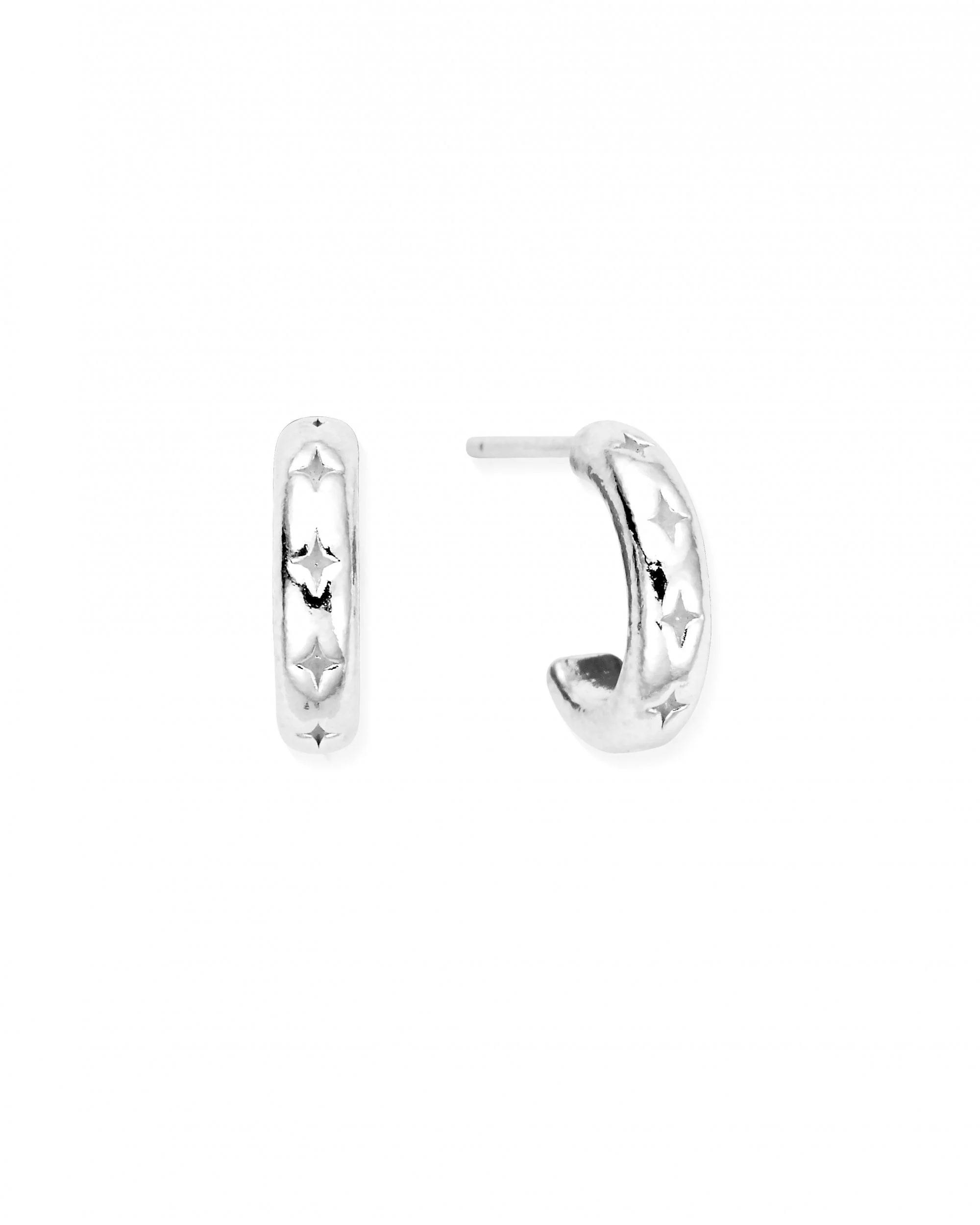 Cut Out North Star Huggie Hoops