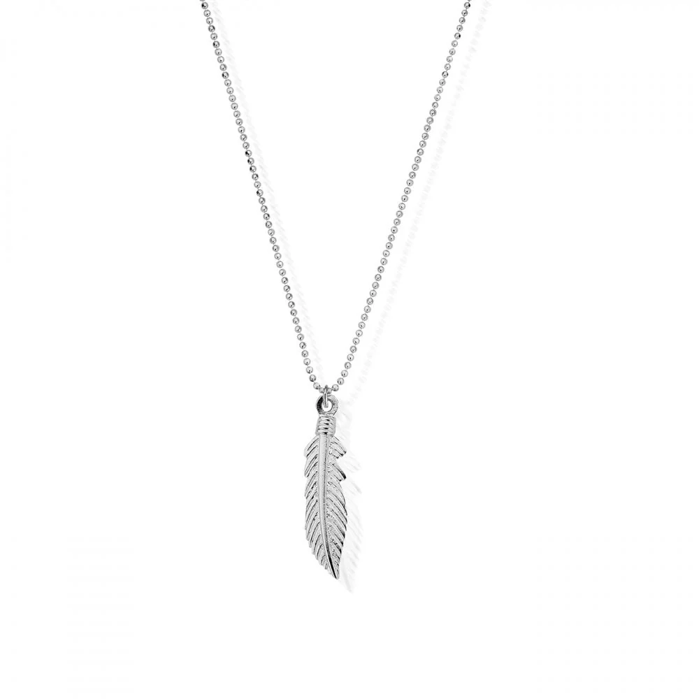 Diamond Cut Chain With Feather Pendant - Image 2