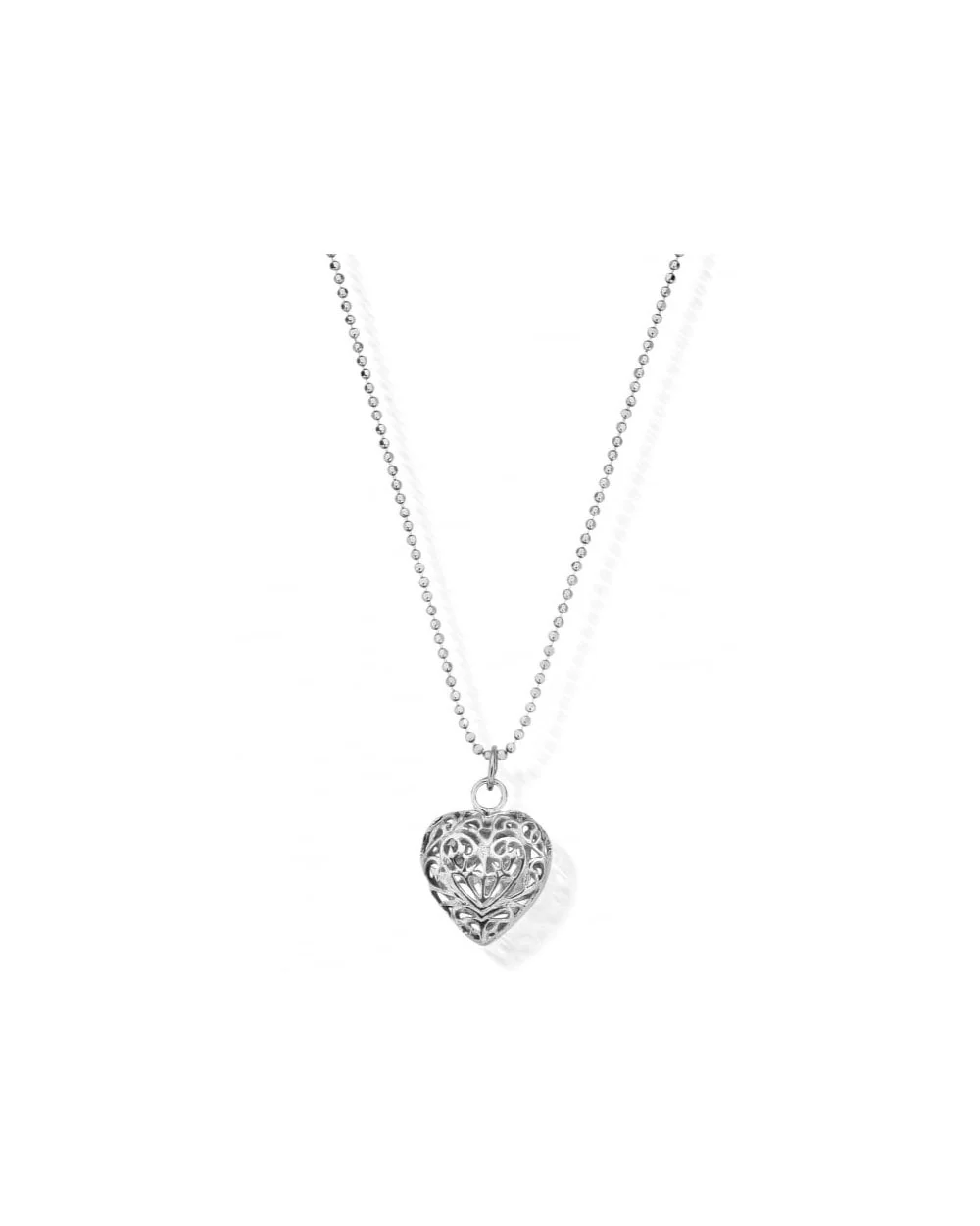 Diamond Cut Chain with Filigree Heart Pendant