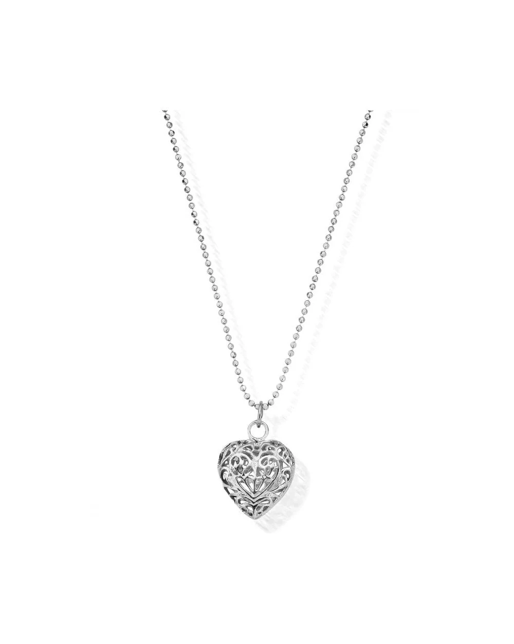 Diamond Cut Chain with Filigree Heart Pendant - Image 2