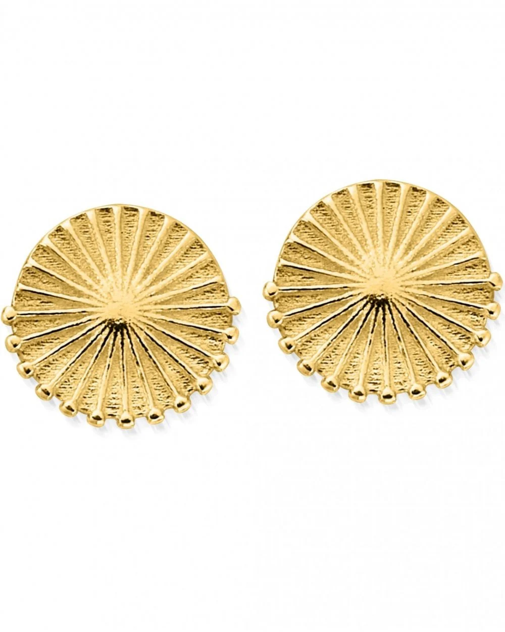 Gold Sunburst Stud Earrings