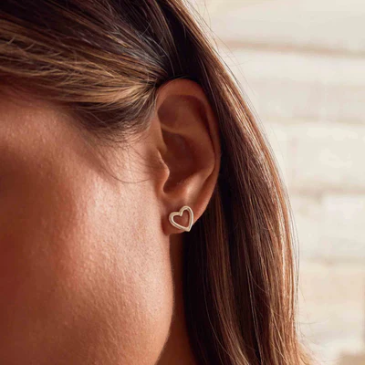 Stud Open Heart Earrings - Image 2