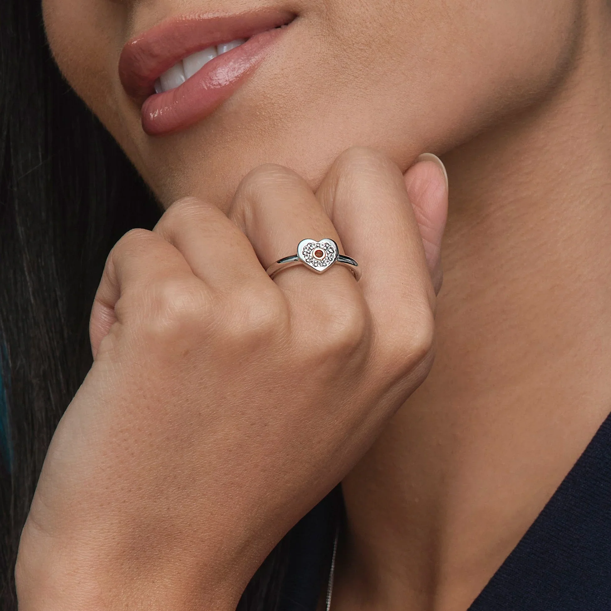 Cariad® Sparkle Silver Ring Size: N - Image 2