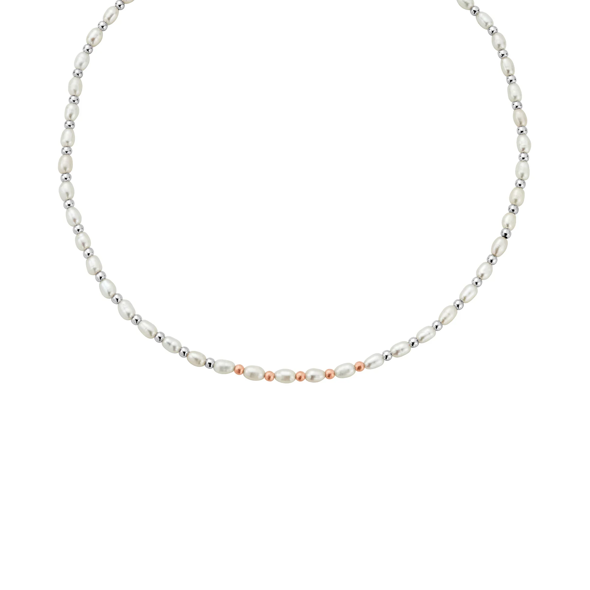 Nature's Wonder Sterling Silver Beachcomber Choker with Pearls