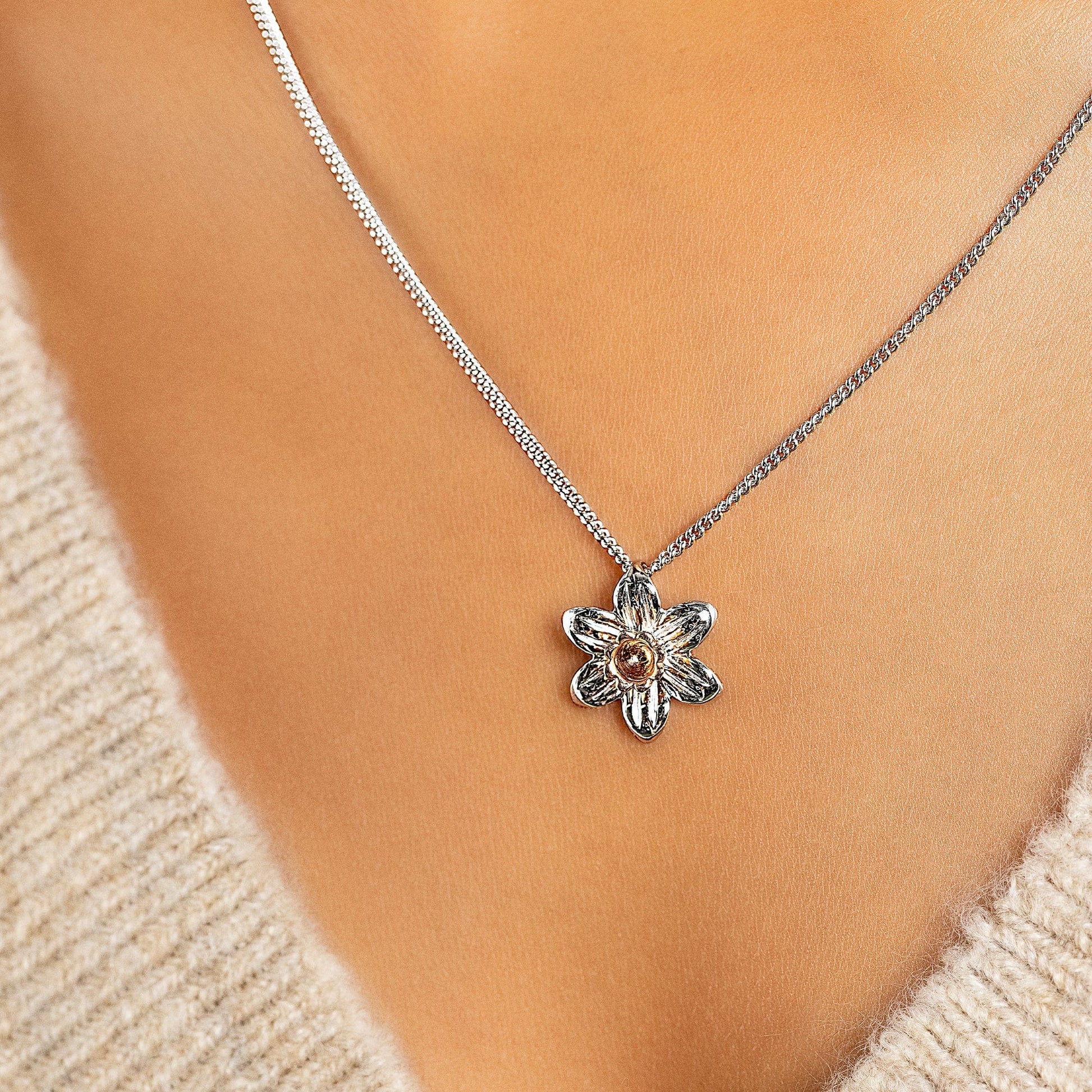 Nature's Wonder Sterling Silver Daffodil Pendant - Image 5