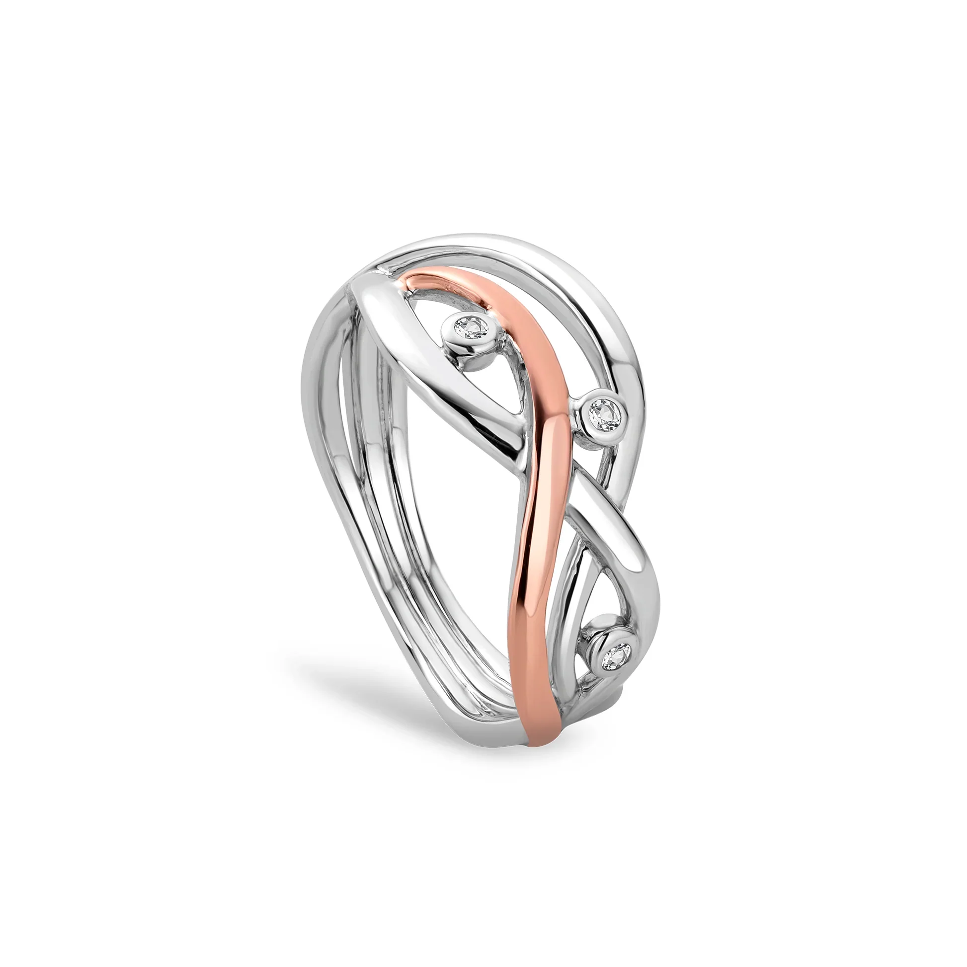Nature's Wonder Sterling Silver Waterfall Ring with Topaz
