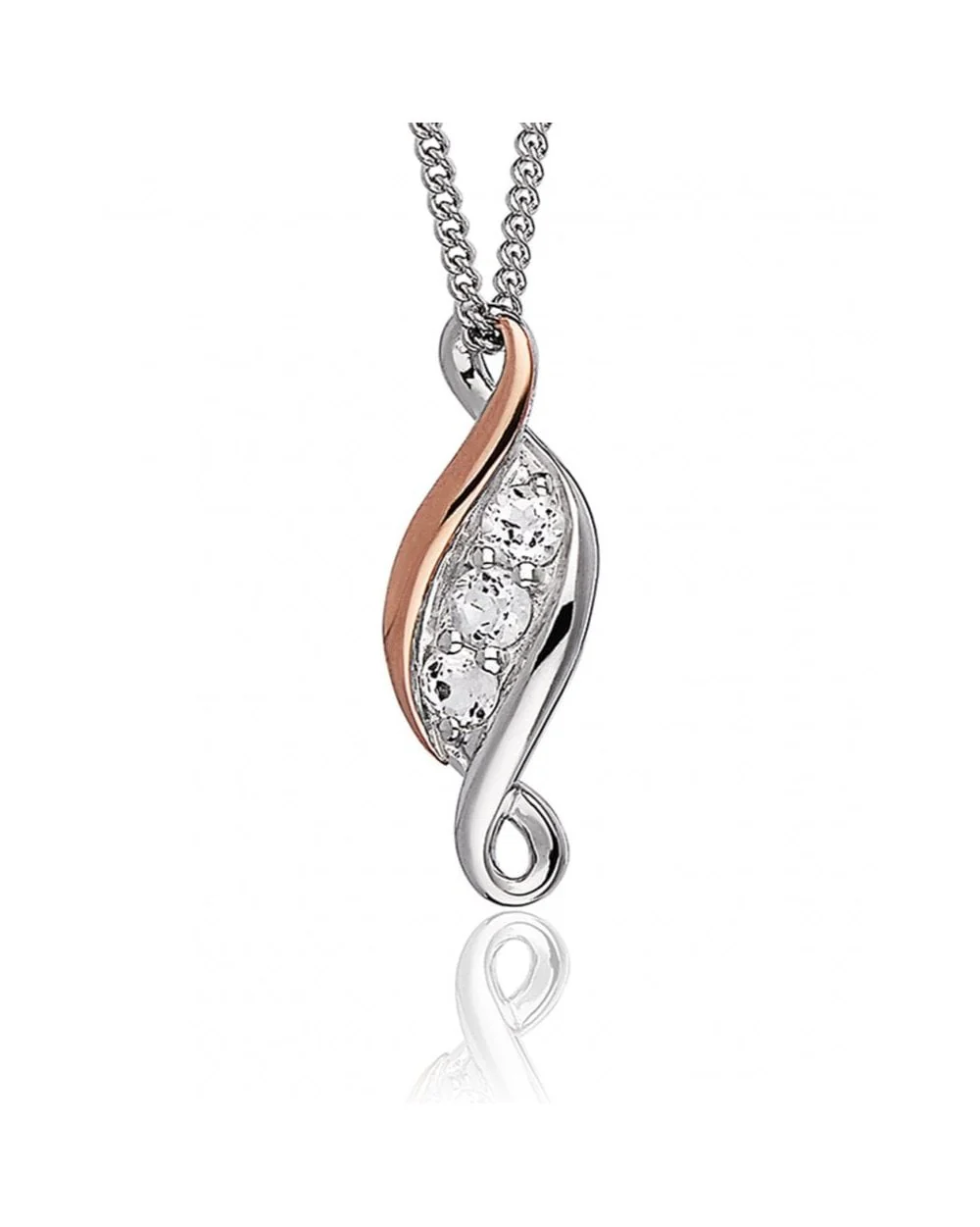 Past Present Future Sterling Silver Pendant with Topaz