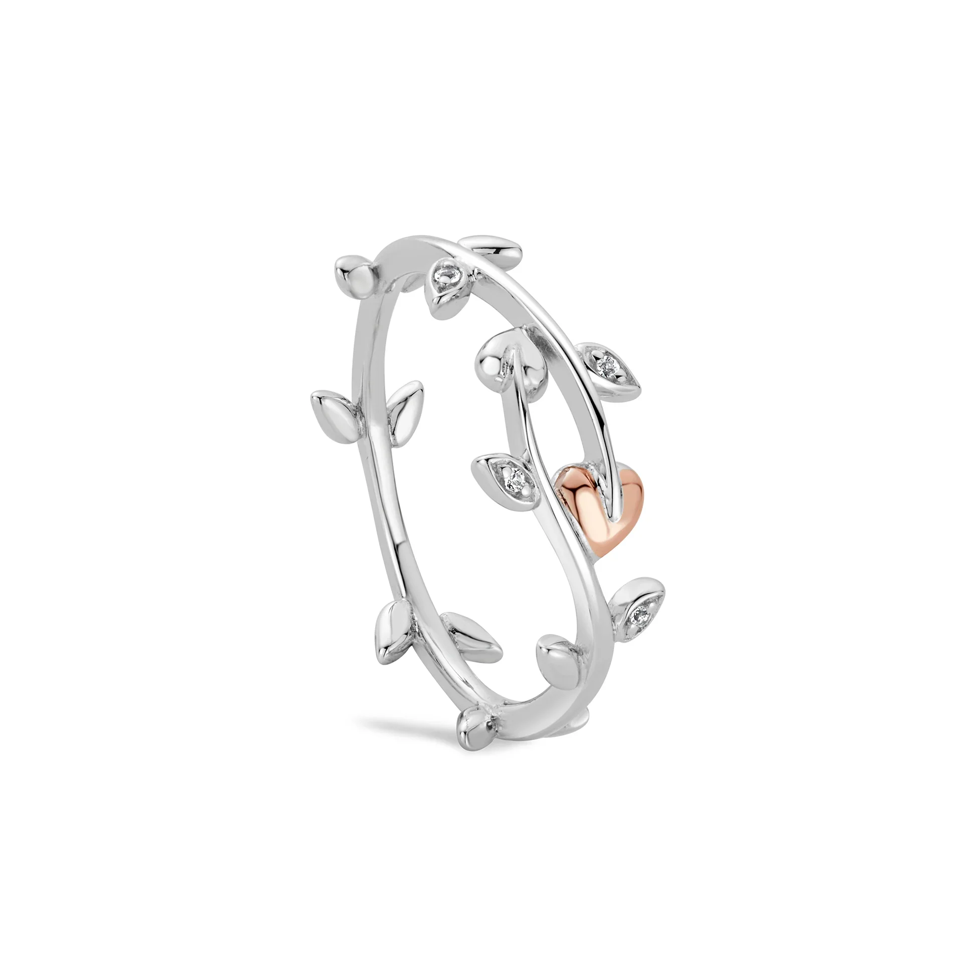 Tree of Life Sterling Silver Vine Ring with Topaz