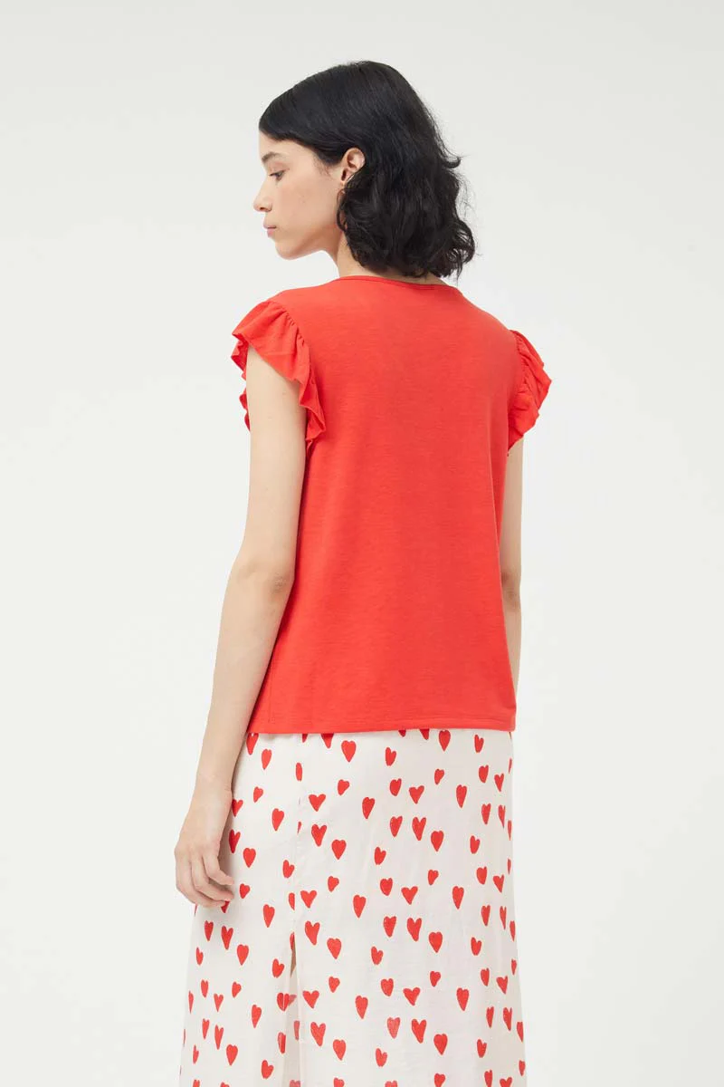 Red V-Neck Top - Image 2