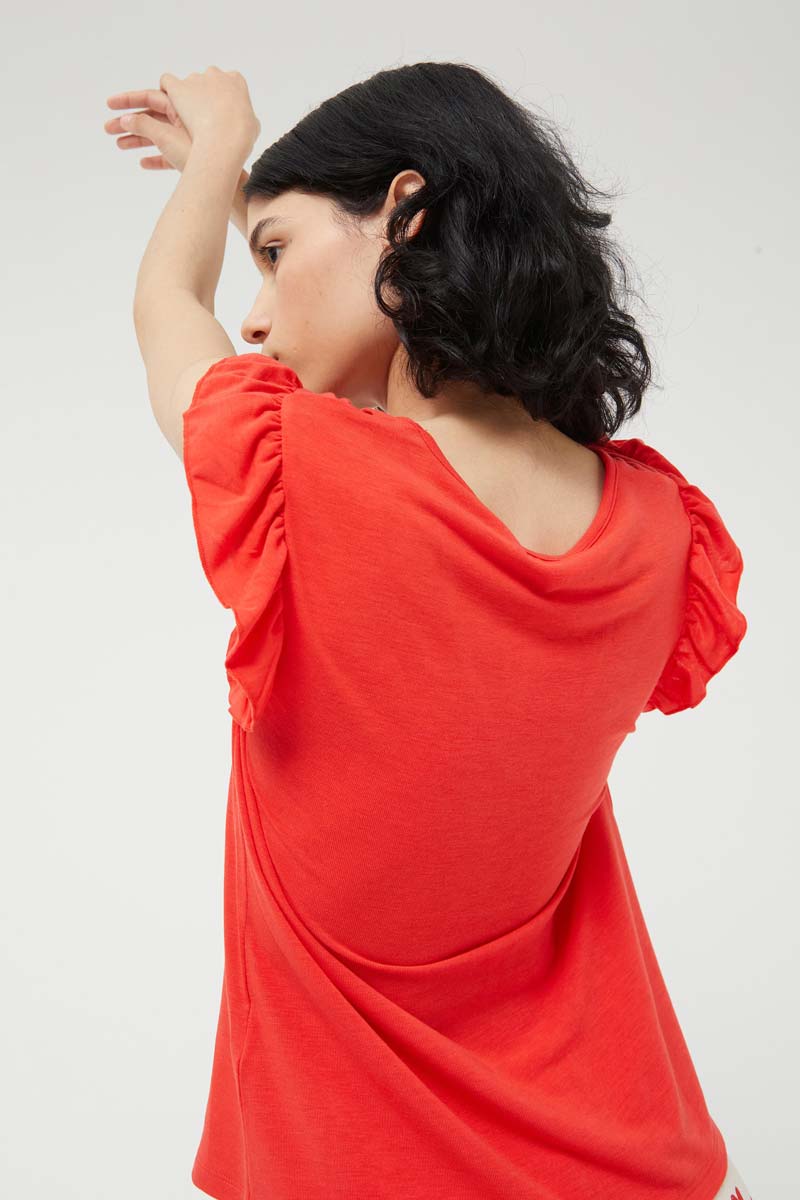 Red V-Neck Top - Image 5