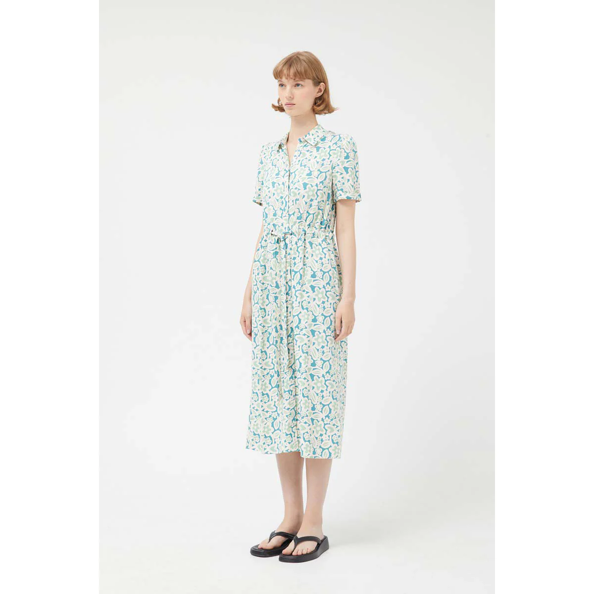 Swamp Floral Shirt Midi Dress