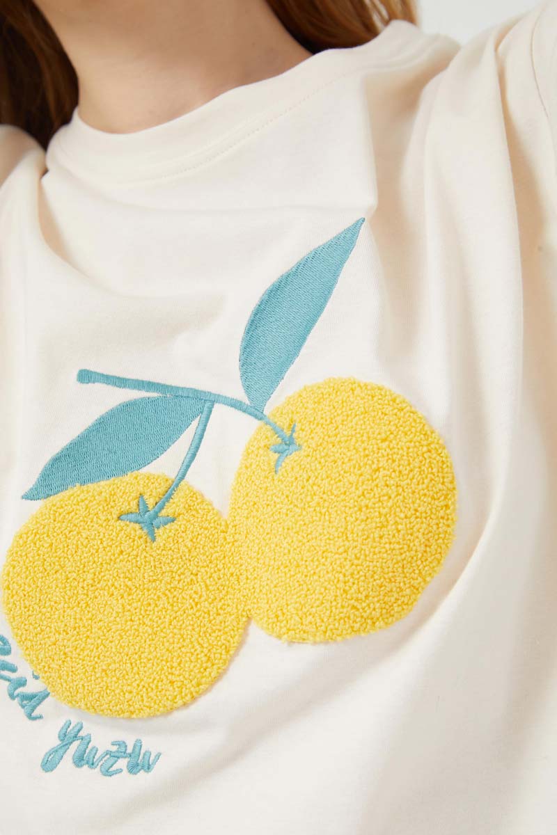 White Yuzu Short Sleeve T-Shirt - Image 4