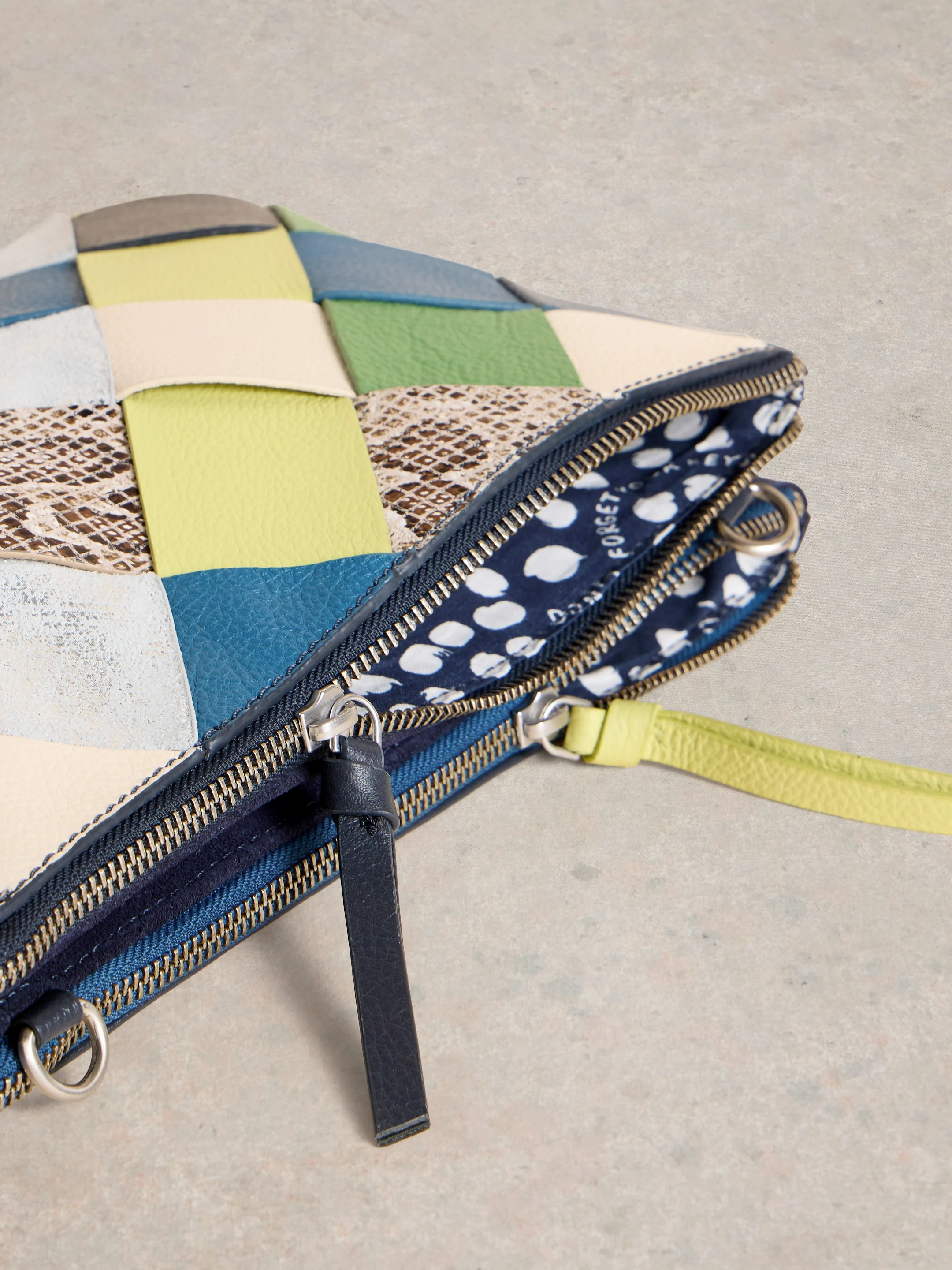Connie Double Pouch Crossbody - Blue Multi - Image 3
