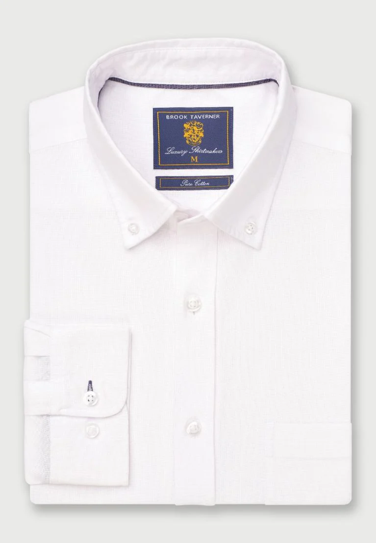 Regular Fit White Cotton Oxford Shirt